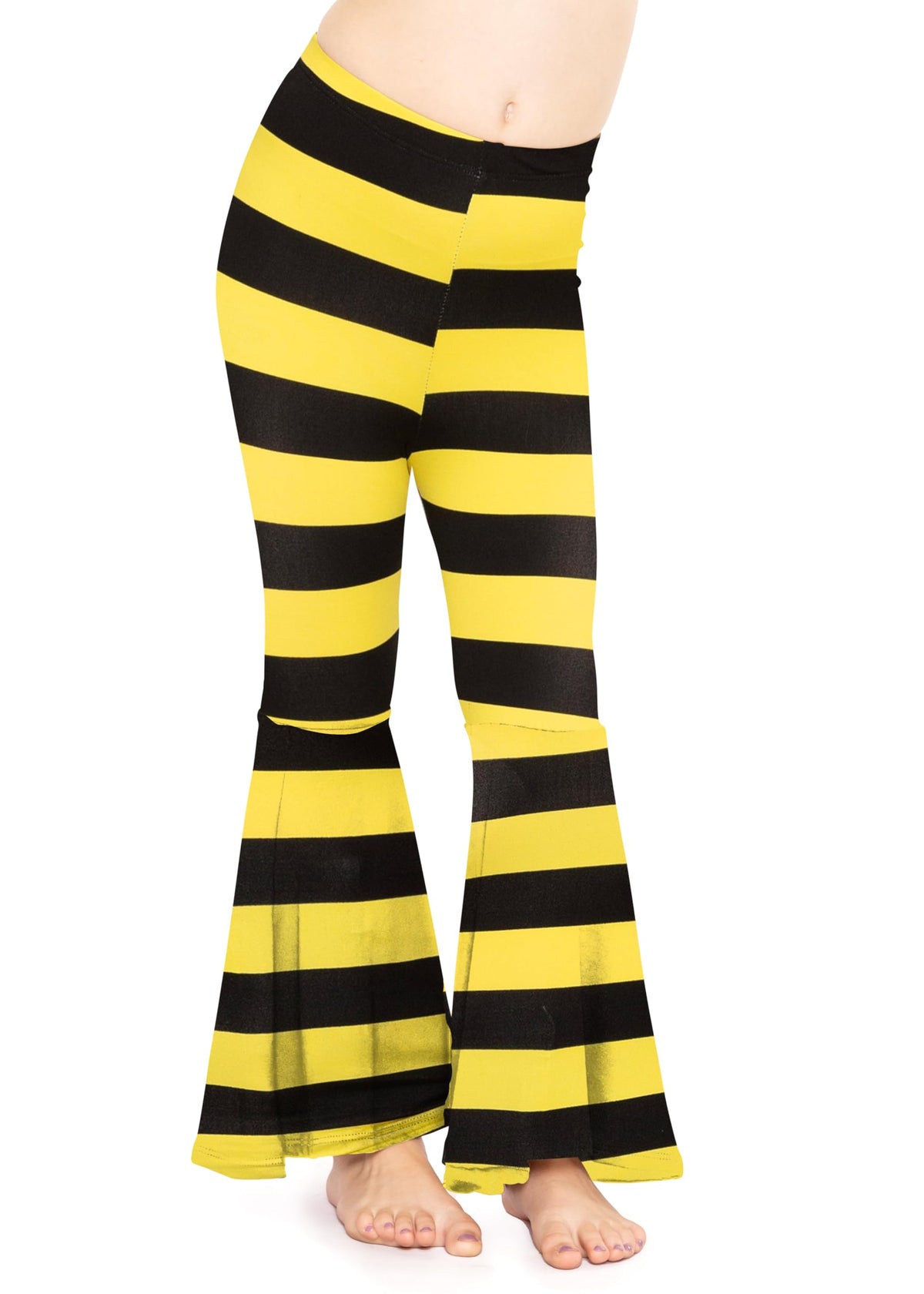STRETCH IS COMFORT Girls Stretch Bell Bottoms Flare Pants Little | Big Kid Ruffle Bootcut Leggings | Sizes 2-14