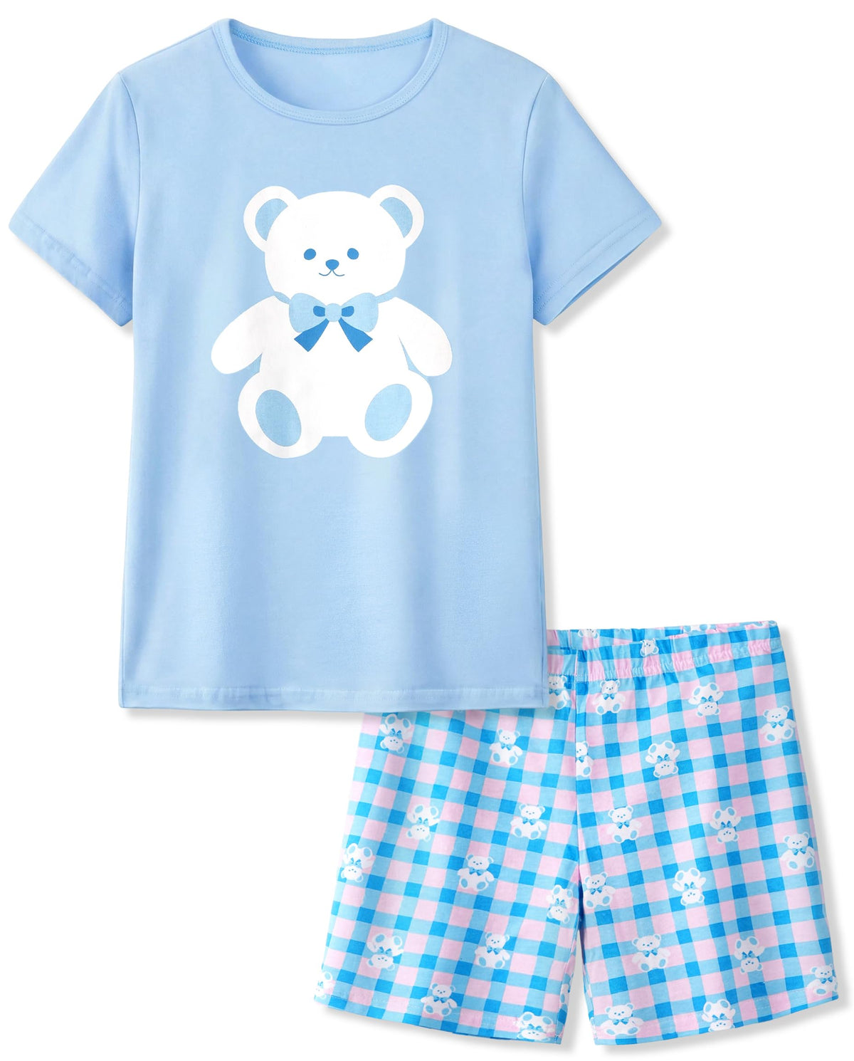 HONGTEYA Cotton Girls Clothes Kids Short Sleeve for 4-15T Years