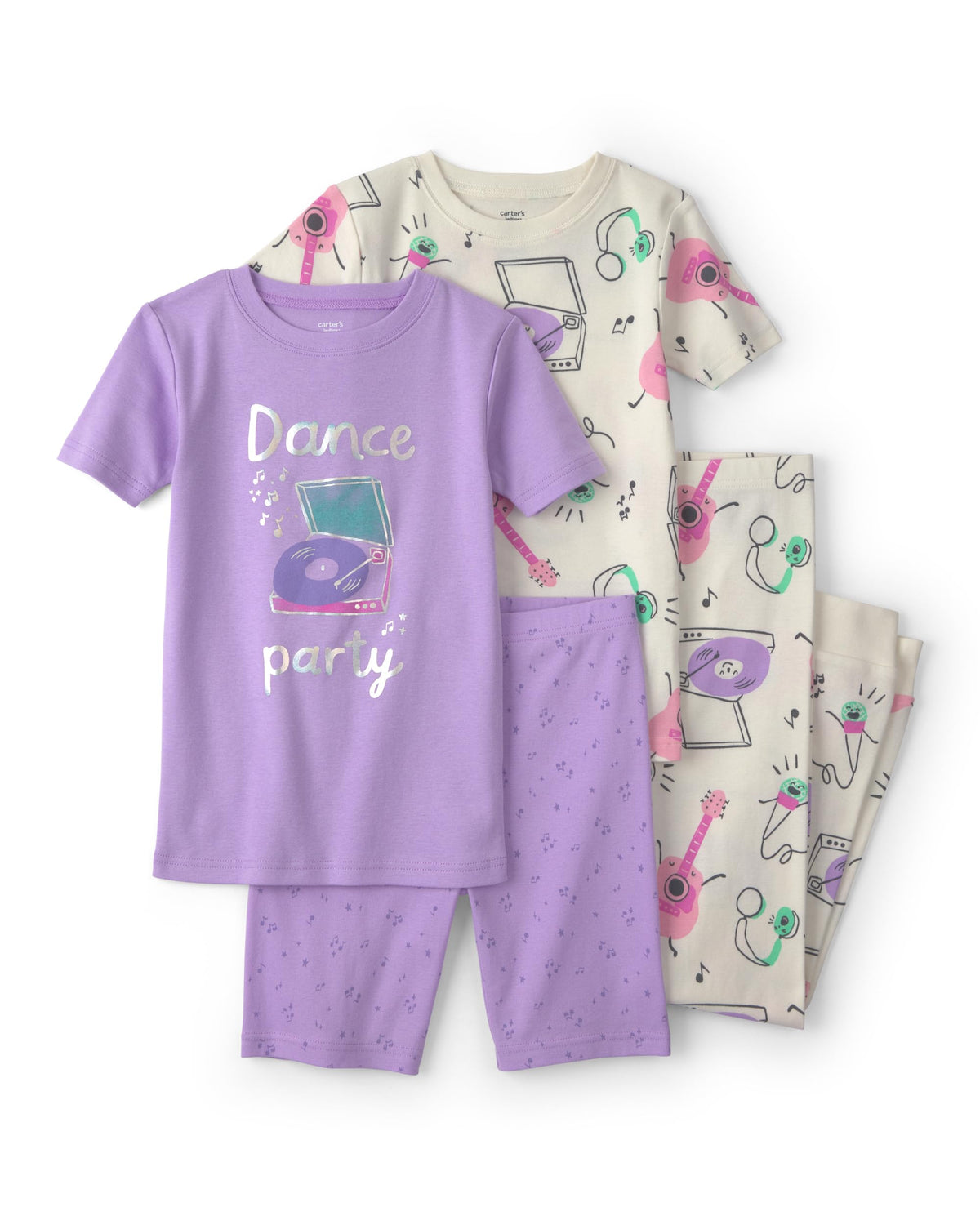 Carter's Girls' 4-piece Tight Fit Cotton Pajama Set