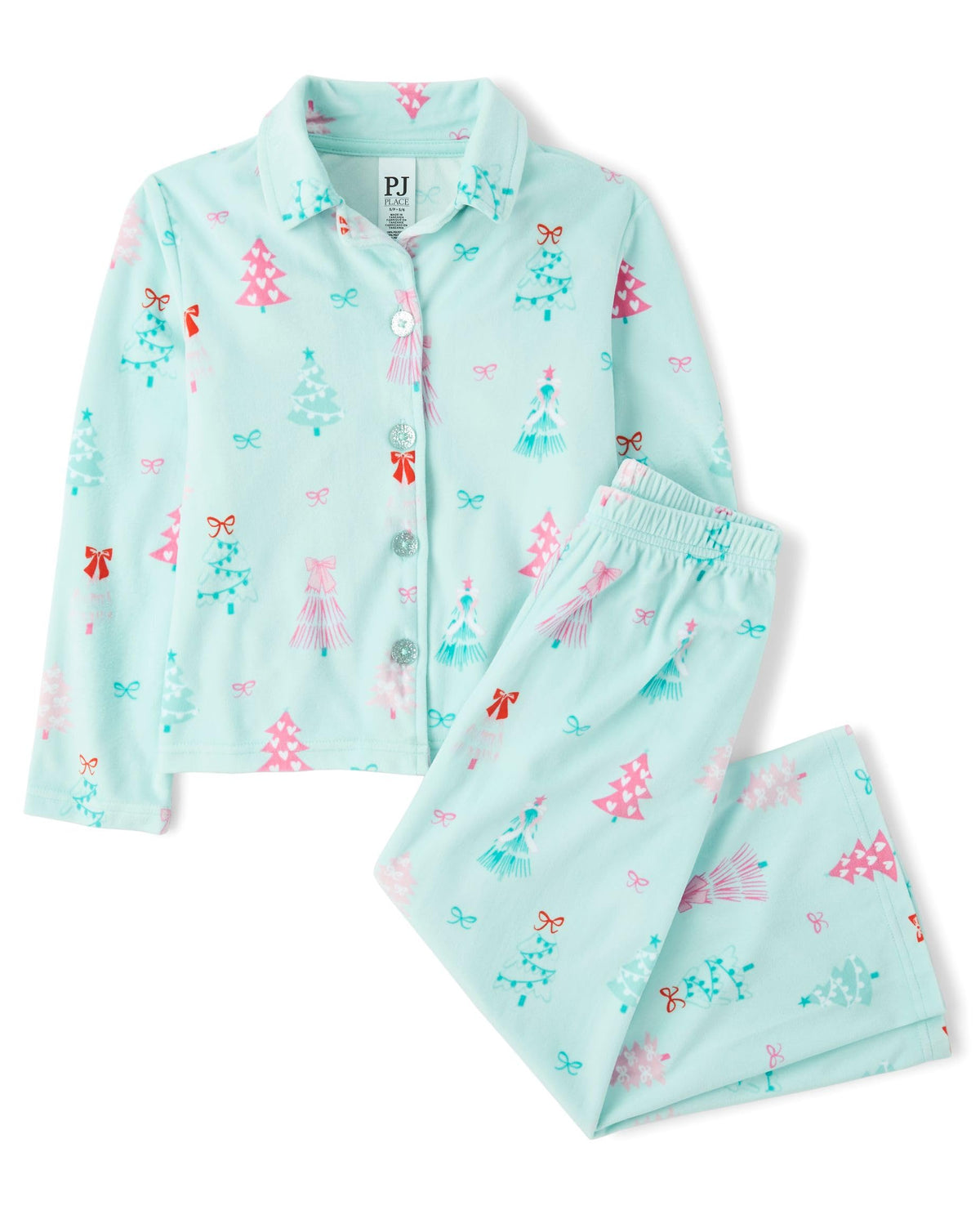 The Children's Place Baby Kids Christmas 2 Piece Pajama Sets, Velour