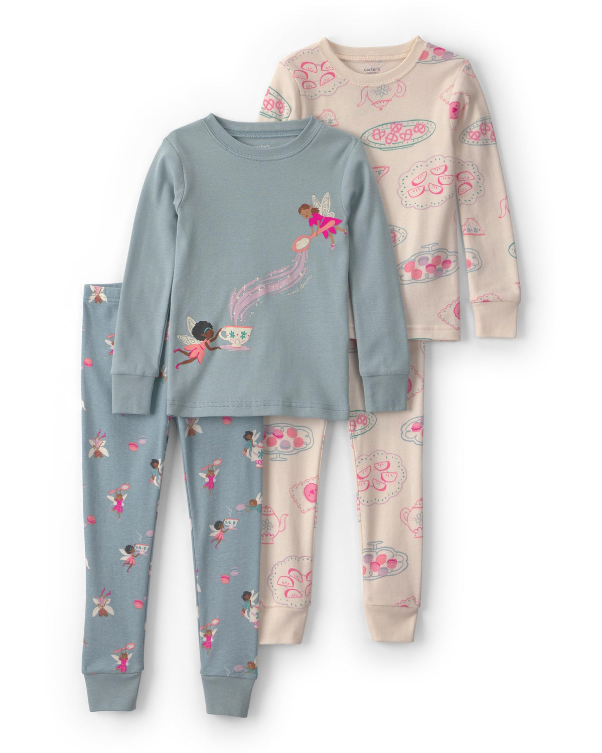 Carter's Girls' 4-piece Tight Fit Cotton Pajama Set