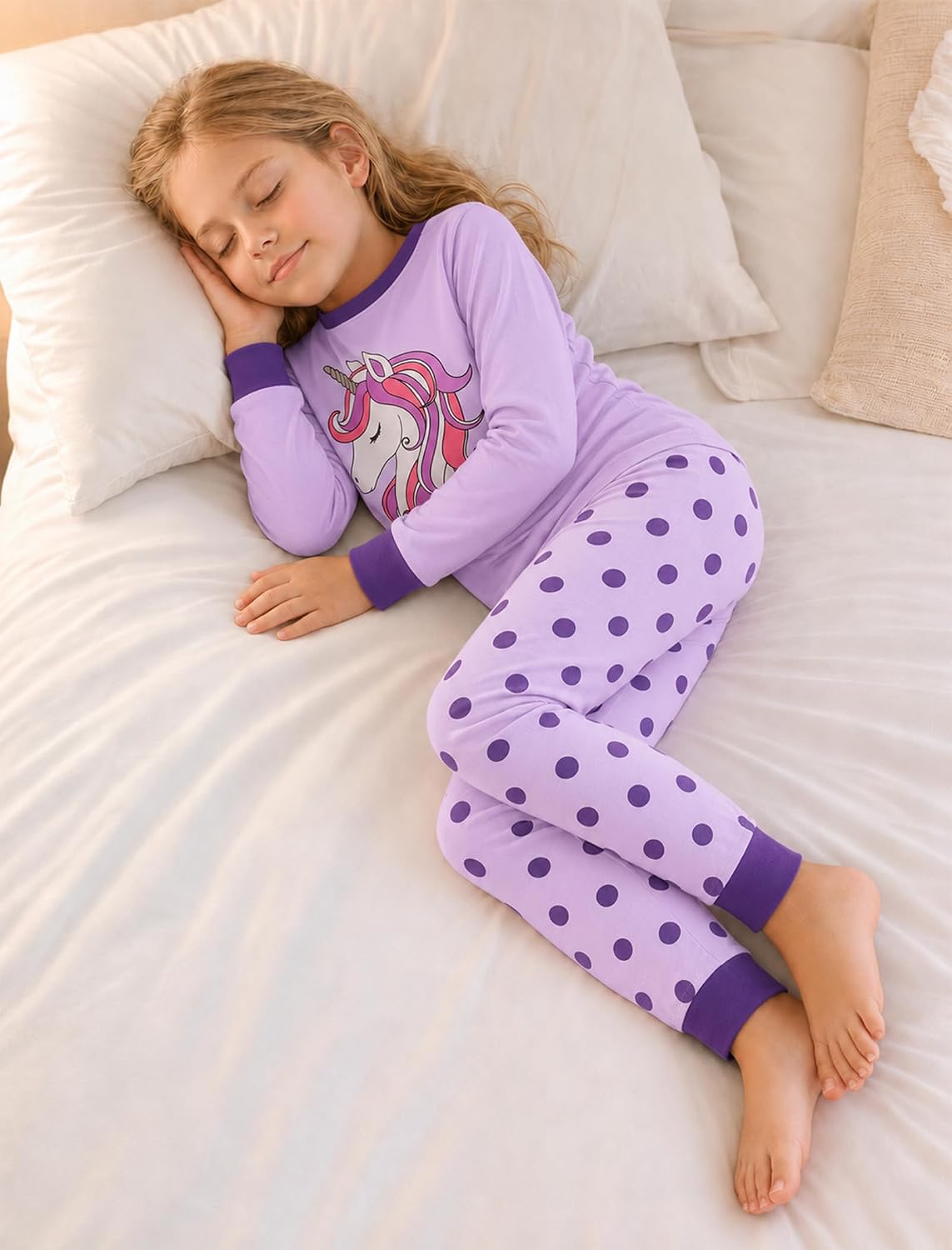 Mikrdoo Girls Pajamas 2 Piece Snug Long Sleeve Pjs Sets 4-14 Years