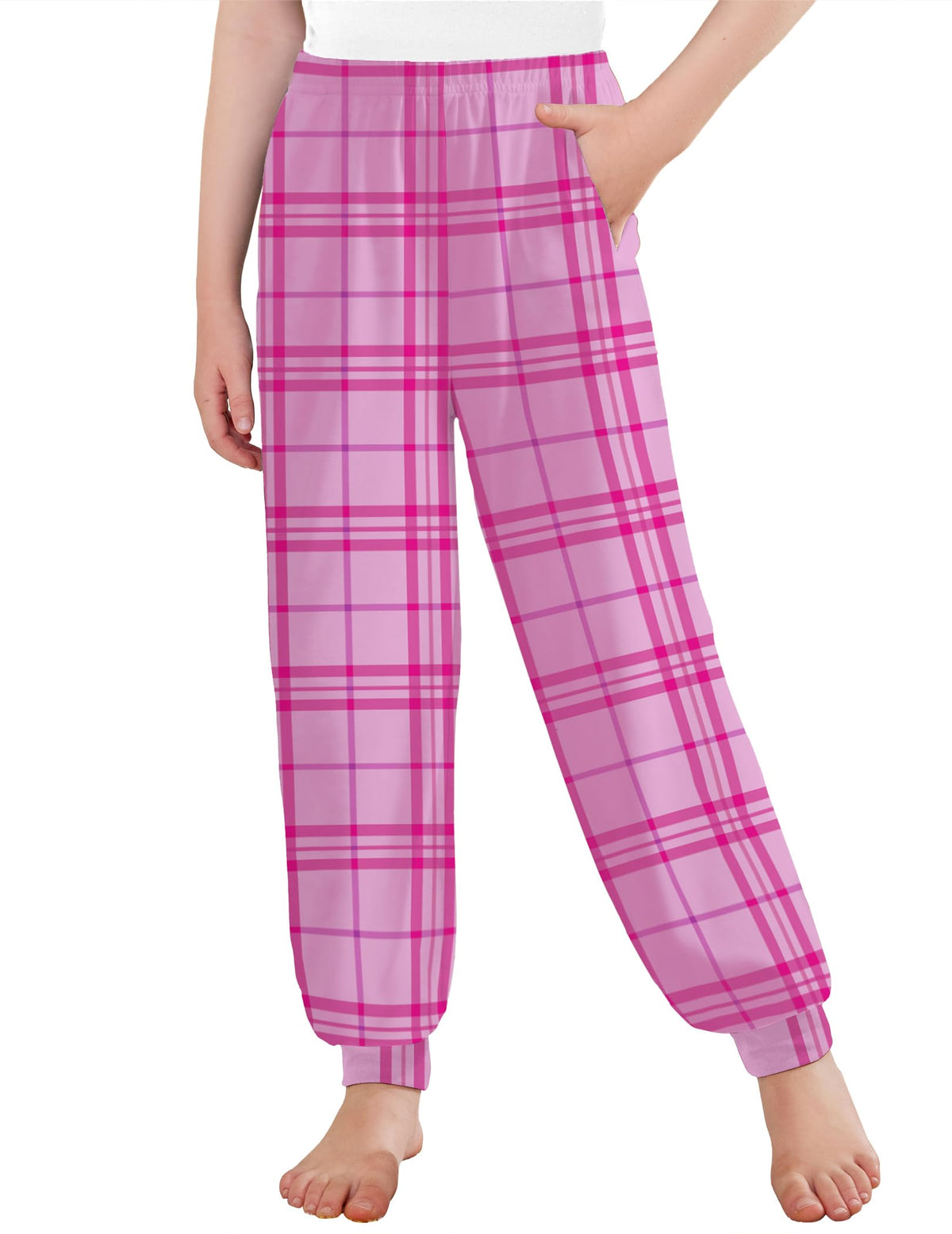 Arshiner Girls Pajama Pants Kids Plaid Pj Pants Comfy Lounge Bottoms
