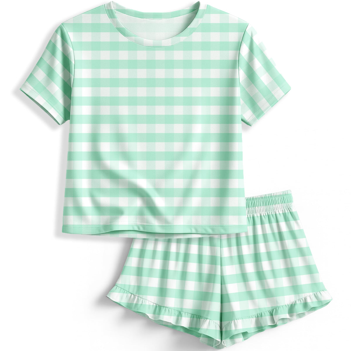 Petite&Me Soft Girls Pajamas with Ruffle Shorts, Cute Girls PJs Size 6-14