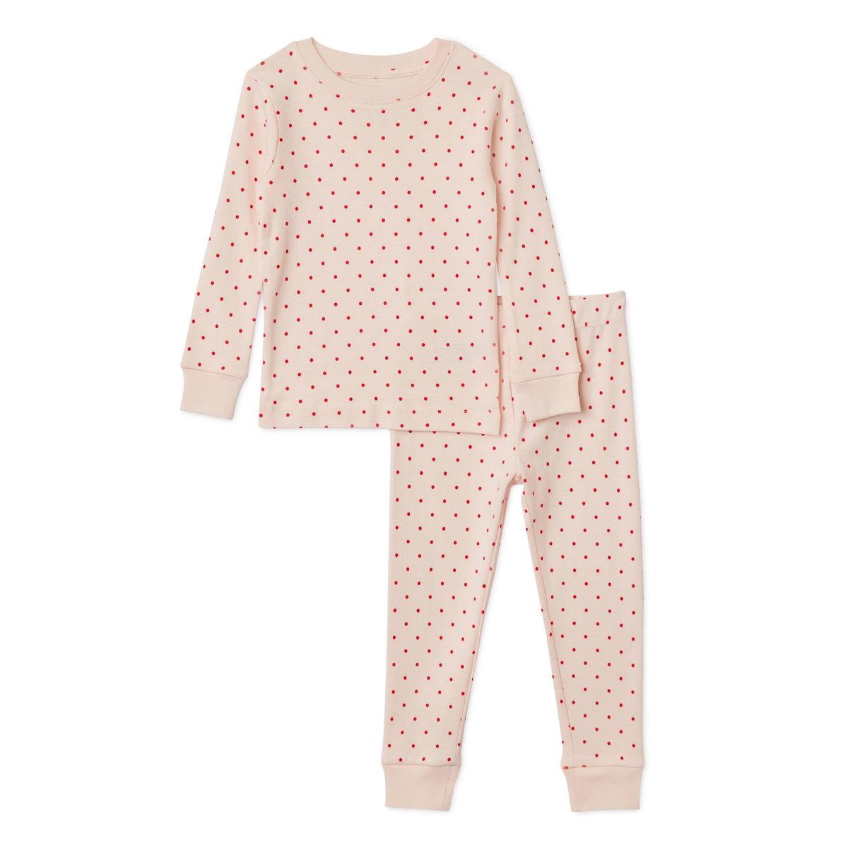 Amazon Essentials Girls' Snug-Fit Cotton Pajama Set, Long-Sleeve T-Shirt and Pants