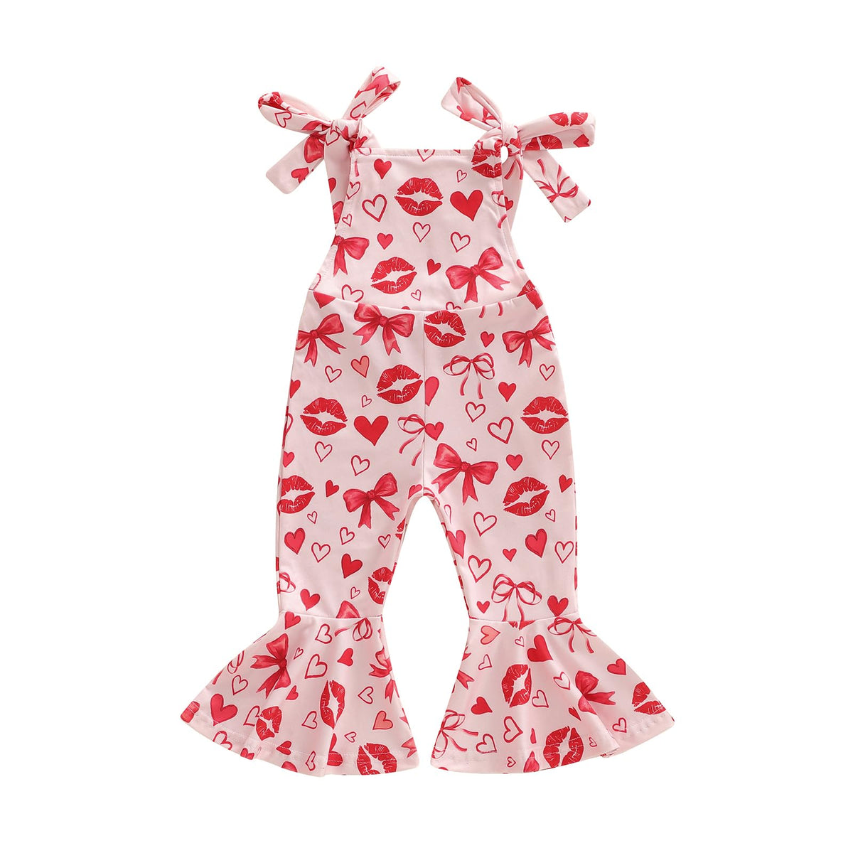 Toddler Baby Girl Bell Bottoms Romper Floral/Butterfly Overalls Suspender Flare Pants One Piece Strap Jumpsuit