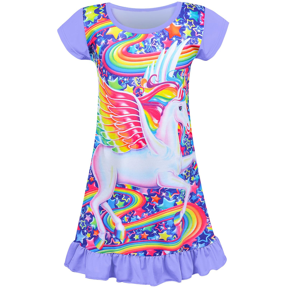Sylfairy Girls Nightgowns, Unicorn Nightgown Princess Pajama Dresses for Girls Sleepwear Nightie