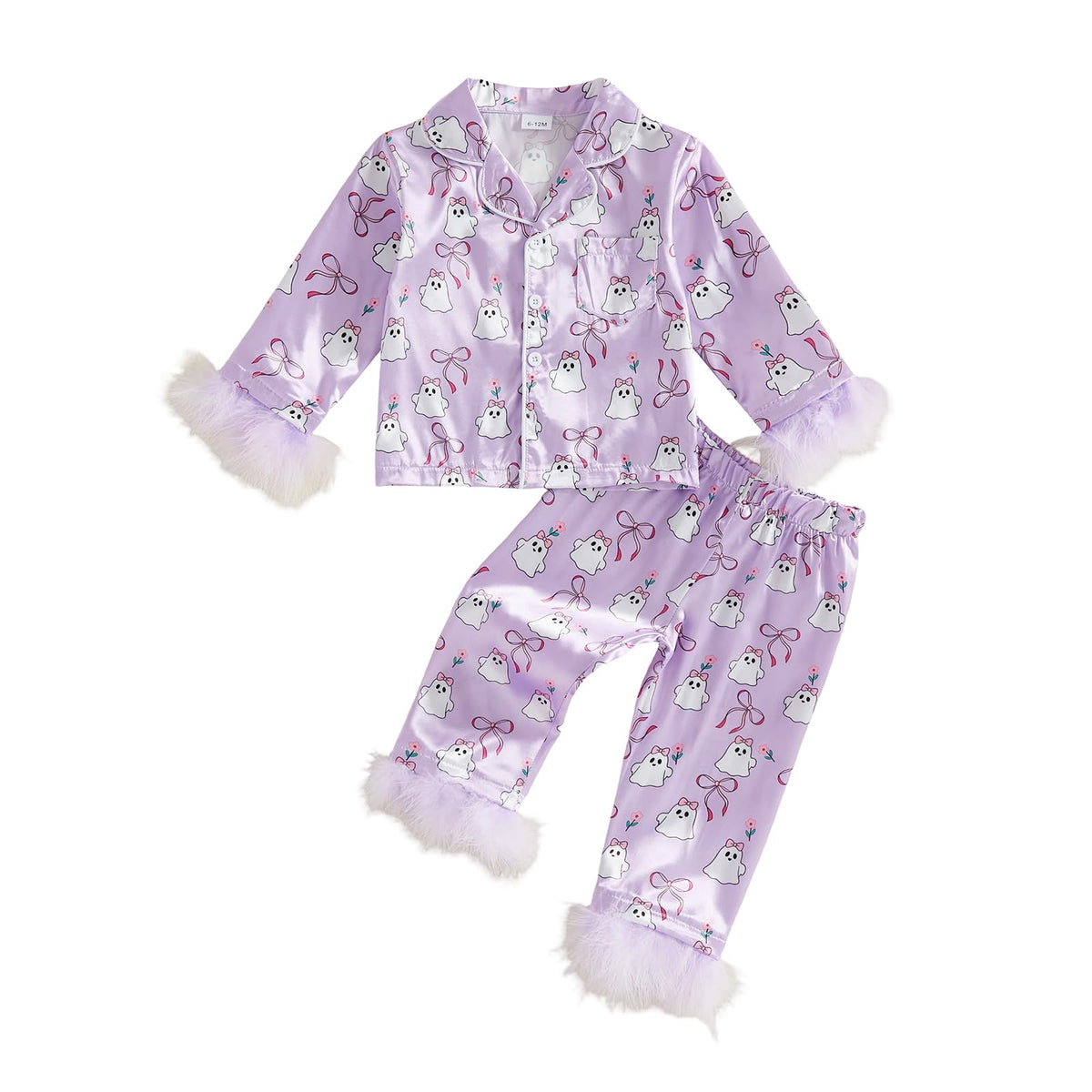 Hnyenmcko Kids Toddler Girl Halloween Pajamas Satin Shirts Pants Pjs Set