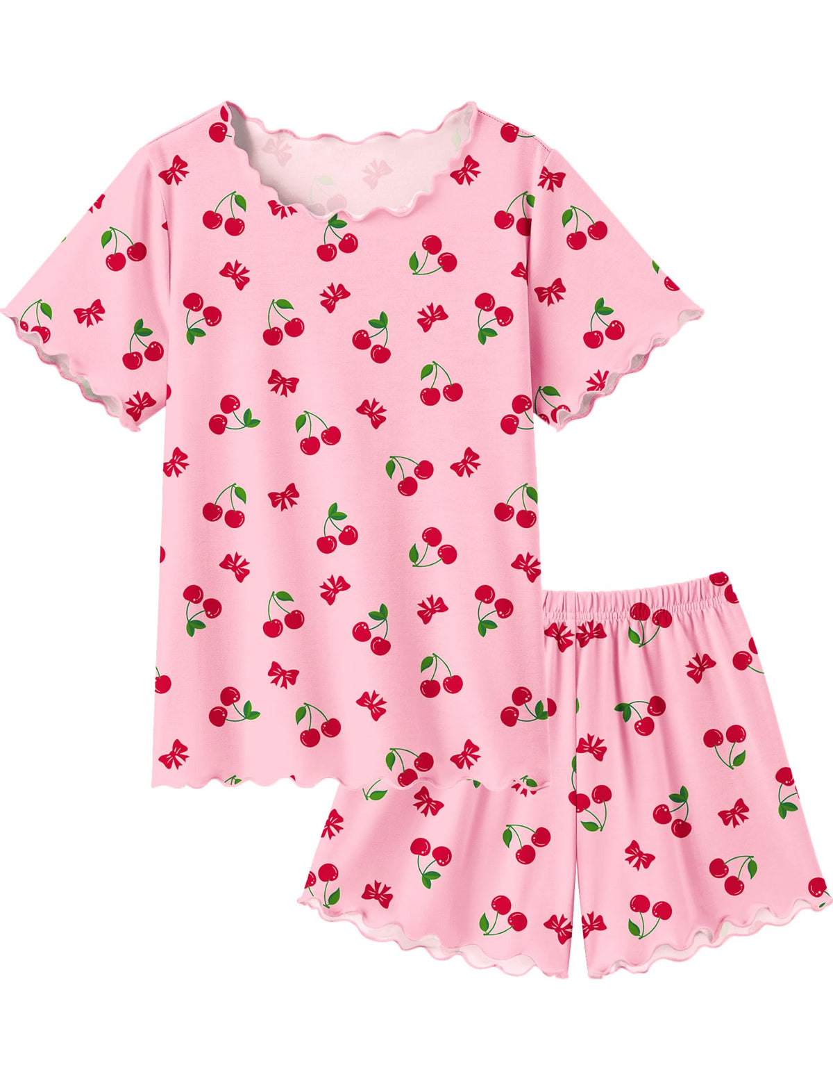Arshiner Girls Pajamas Short Sleeve Lounge Set Soft Shirring Summer Pjs