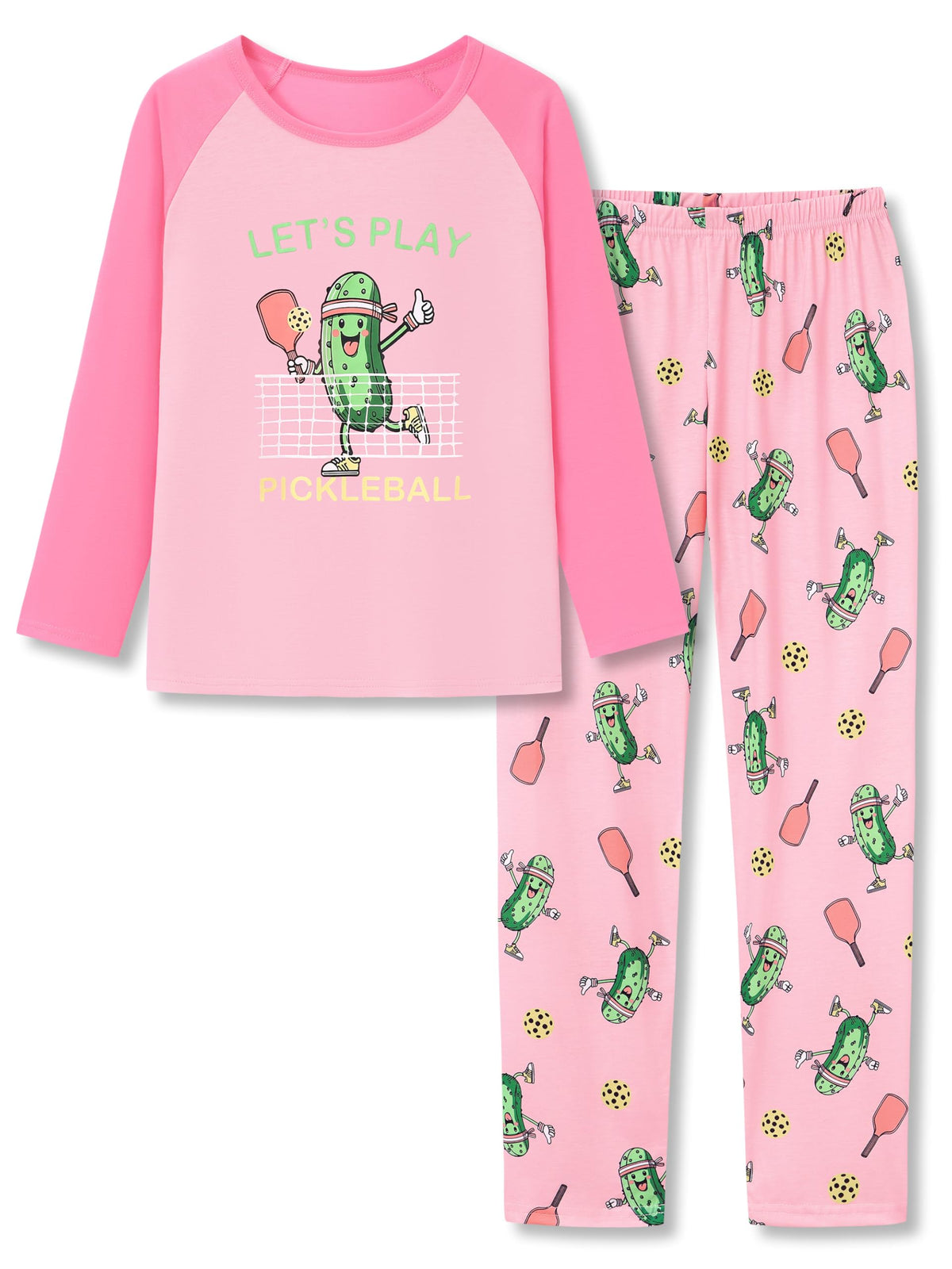 Tebbis Girls Long Sleeve Pants 2 Piece Trendy Print Pajama Set Size 6-18