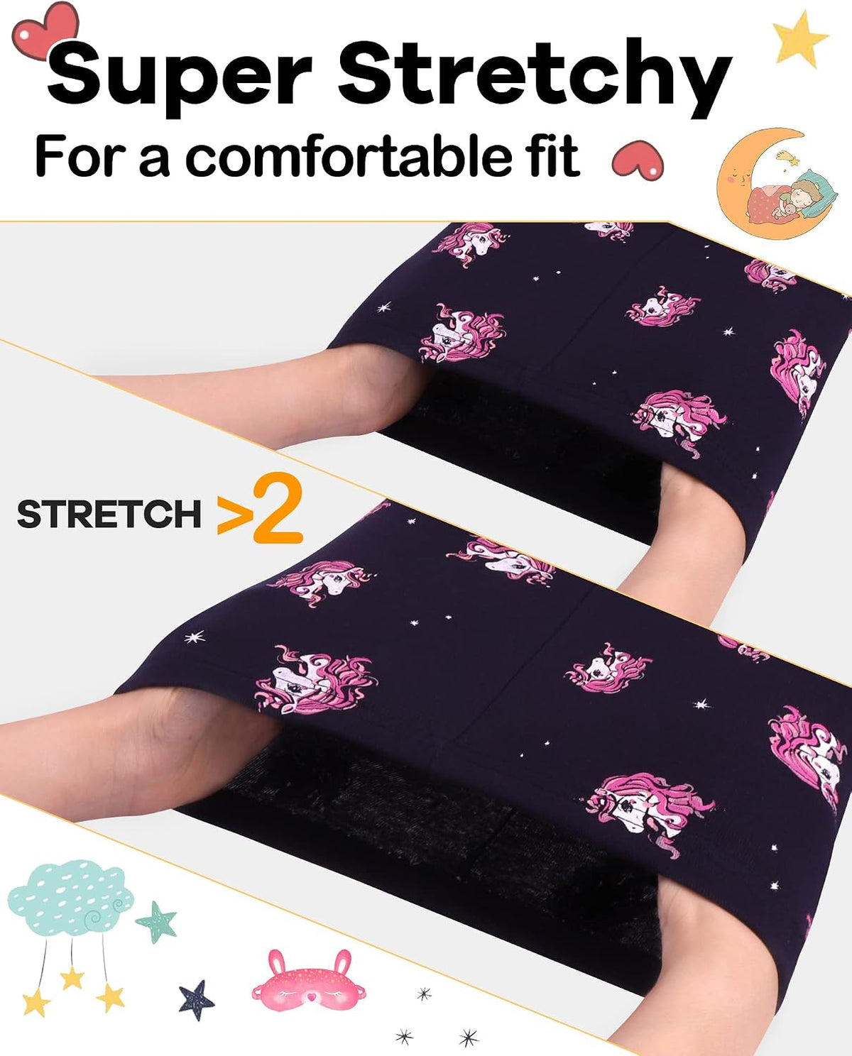 DAUGHTER QUEEN Girls 4 Pieces Cotton Pajamas Size 18 Months-12 Years