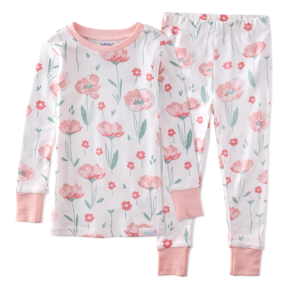 Butterblu Zen Snug-fit 2-Piece Pajamas 100% Organic Cotton Long Sleeve