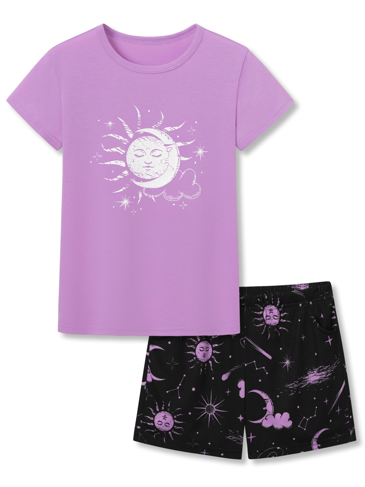 Topgal Girls Summer Pajama Set Cute Prints Short Sleeves Shorts Size 6-18