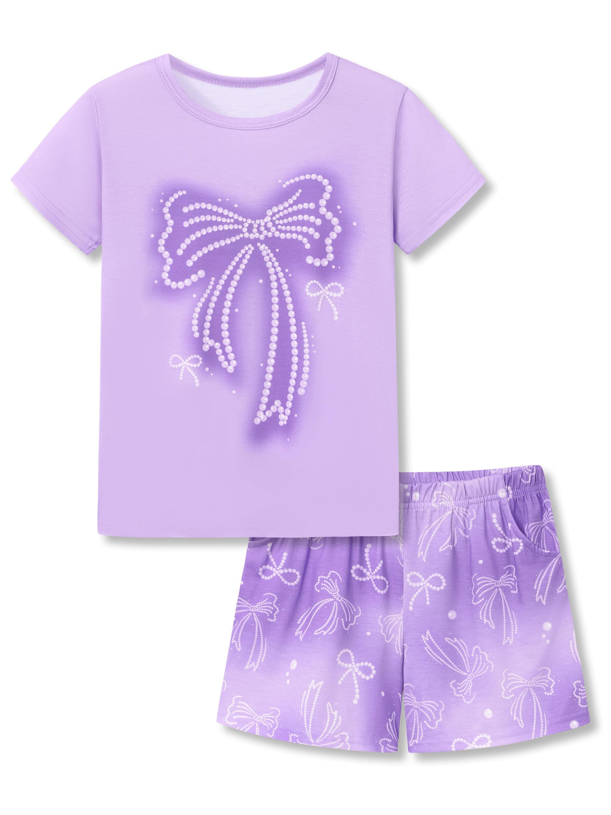 Tebbis Girls Pajama Set Tie Dye Cute Prints Tee & Shorts Sizes 6-18