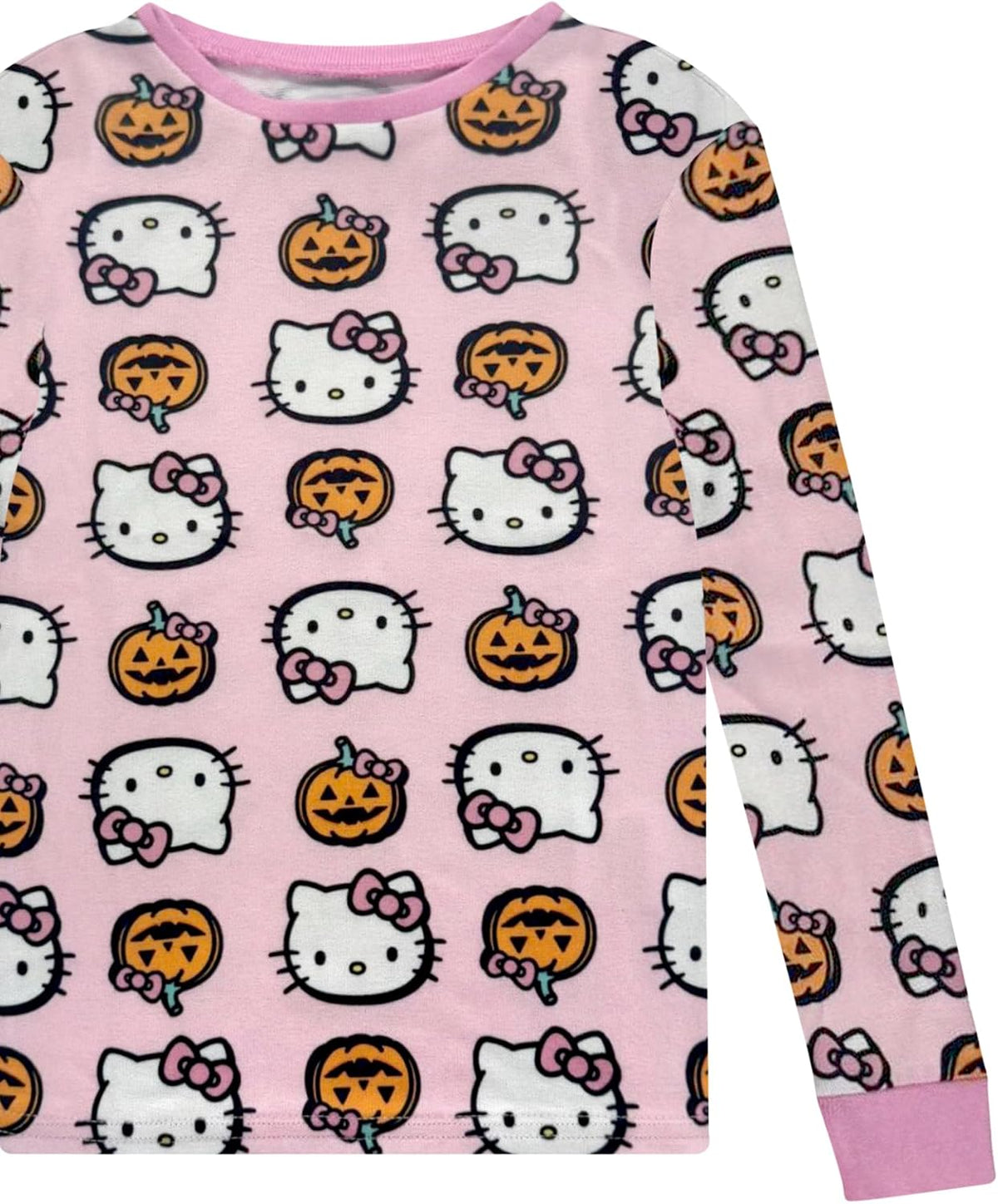Hello Kitty Girls Halloween Pajamas - Kids 2 Piece Girl's PJ Set For Holiday - Long Sleeve Shirt & Pants - Official License