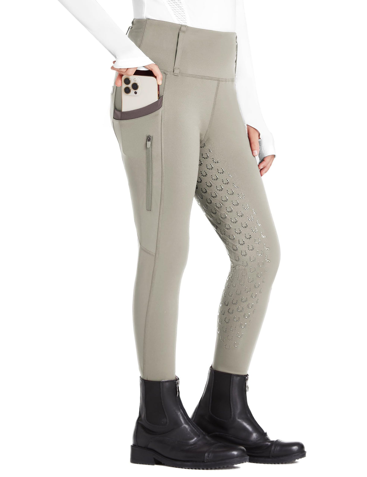 FitsT4 Sports Girls Riding Pants Full Seat High Waist Equestrian Breeches