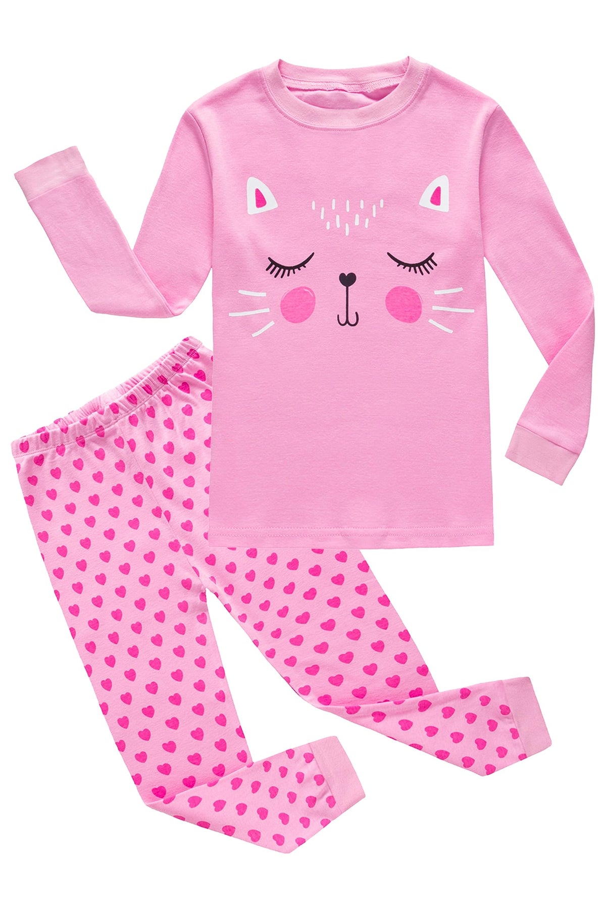 KikizYe Little Big Girls Pajamas Set Long Sleeve PJs 100% Cotton Pyjamas