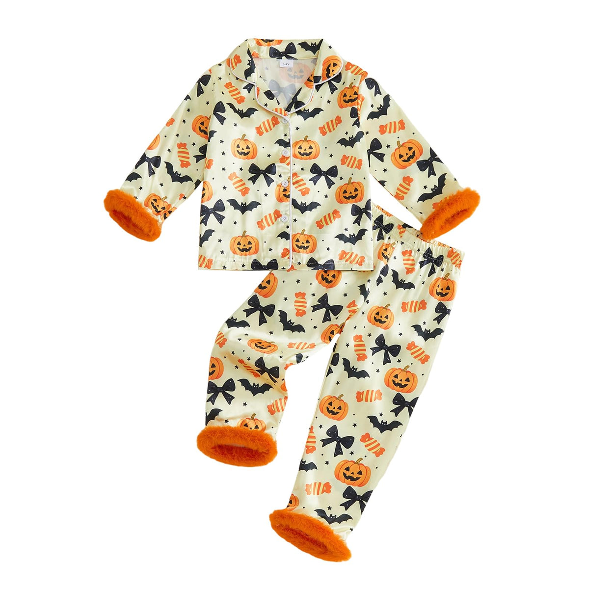 Hnyenmcko Kids Toddler Girl Halloween Pajamas Satin Shirts Pants Pjs Set