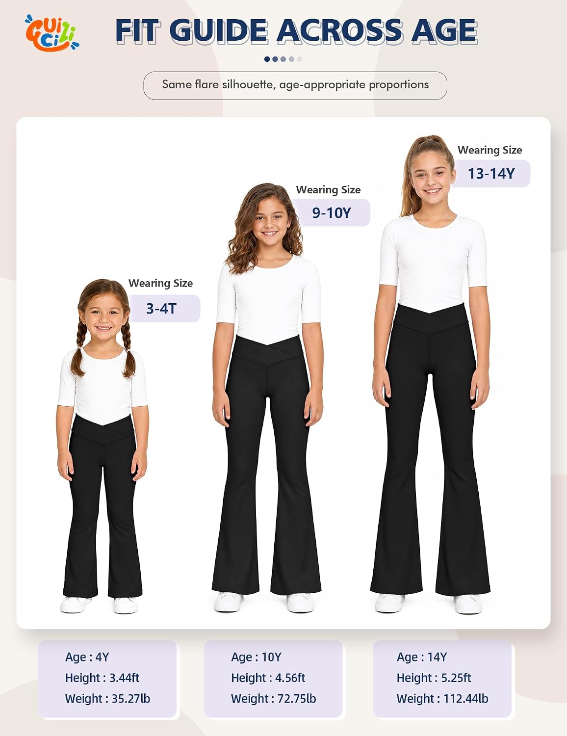 Girl's Leggings Flare Pants Cross High Waisted Yoga Bootcut Pants Toddler Kids Youth Full Length Bell Bottoms Legging