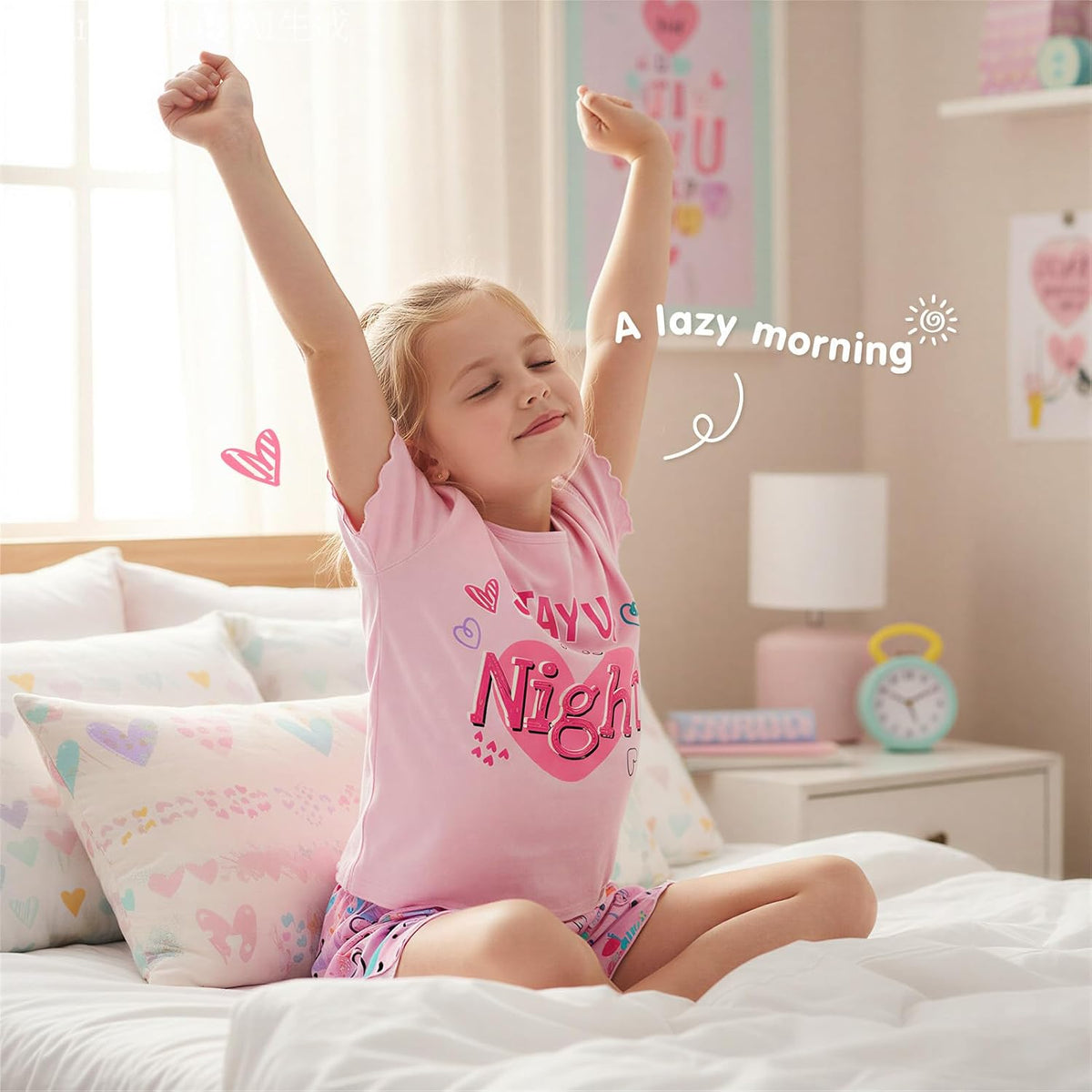 Play Tailor Girls Pajamas for Toddler Ruffled Kids Pjs Sets Sleepwear 3-10Y