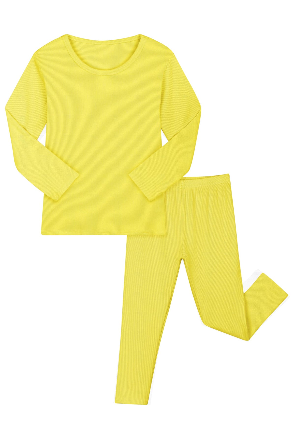 Resinta 2-Piece Boys Girls Long Sleeve Ribbed Base Layer Top Bottom Sets