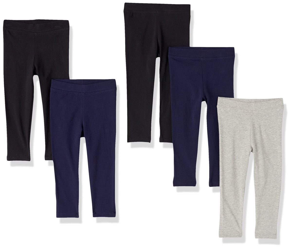 Amazon Essentials Girls' Cotton Stretch Leggings, Multipacks