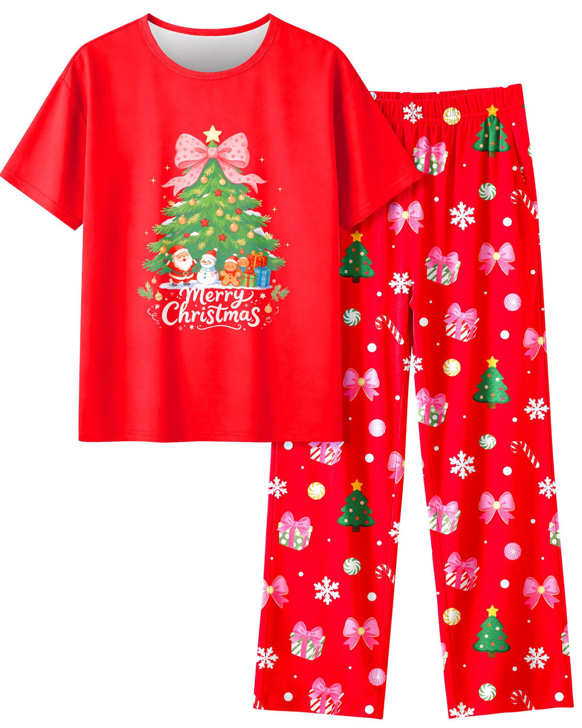 Sylfairy Girls Pajamas 2-Piece Pjs Set Kids Short Sleeve and Pants Jammies Casual Wear Girls' Sleepwear Lounge Clothes