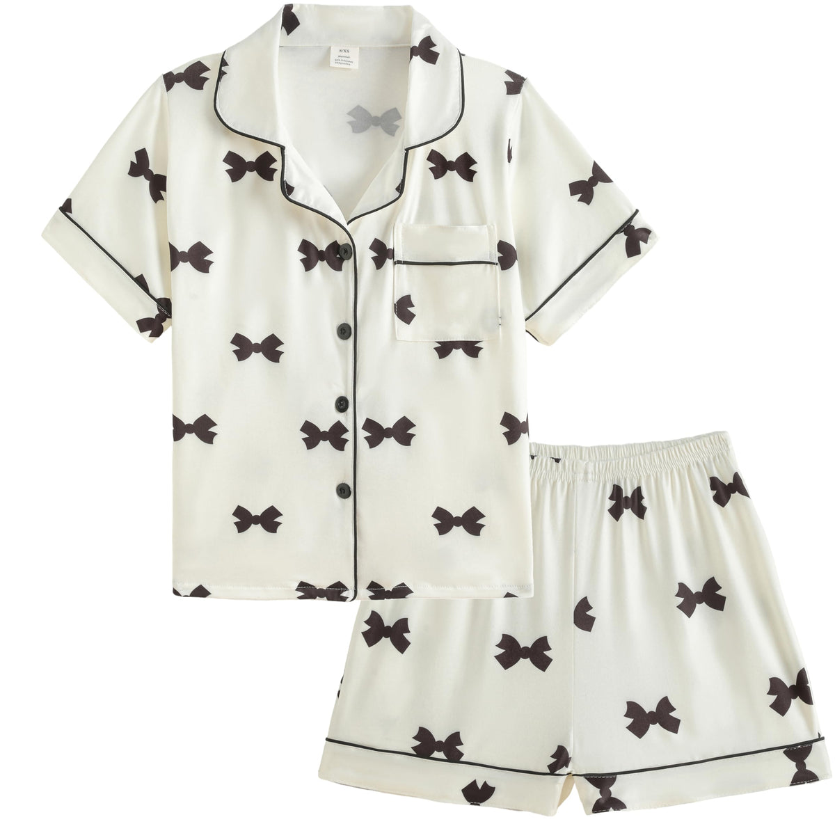 Hupohoi Big Girls Button Down Pajama Sets 2pcs Summer Cute Print Sleepwear