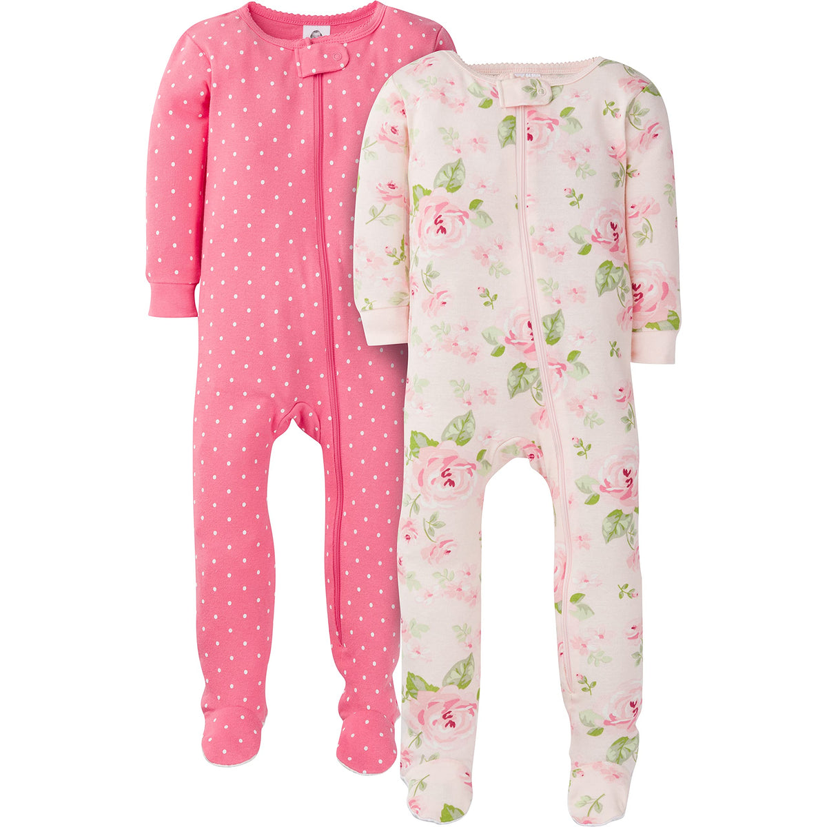 Gerber Baby Girls 2-Pack Footed Pajamas