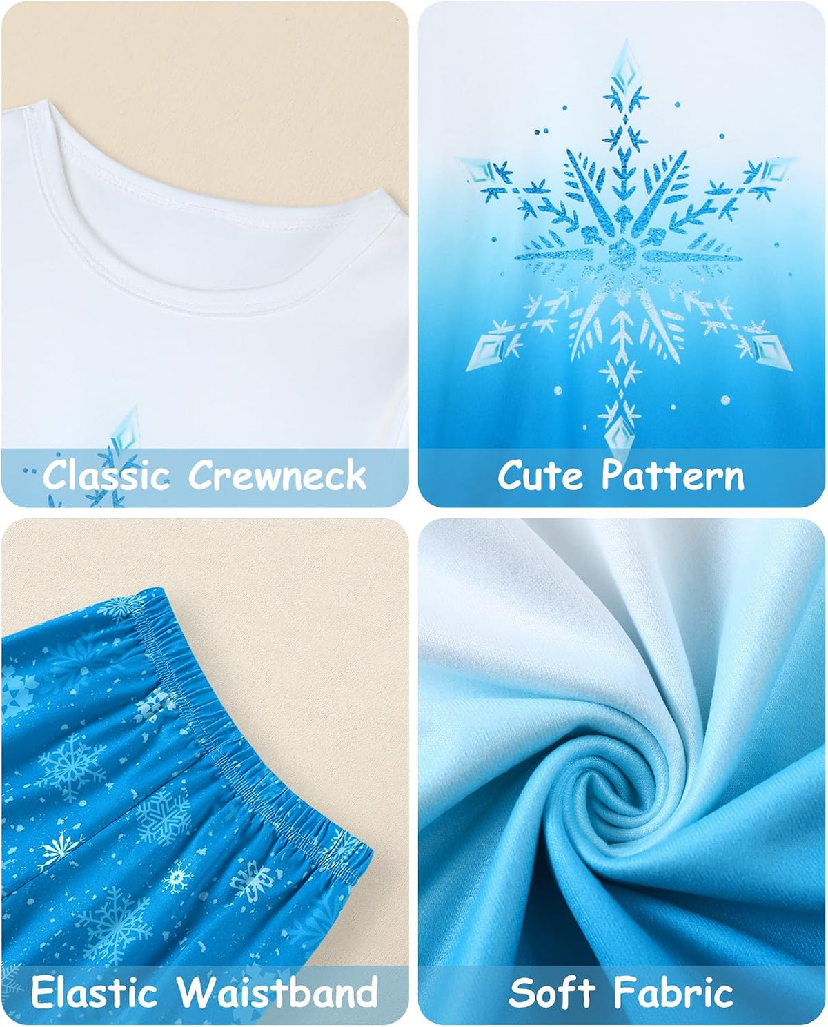 CARETOO Girls Pajama Set Long Sleeve Top Long Pants Pajamas Kids Tie Dye Cute Pattern Pj Sets Sleepwear for 3-12Y