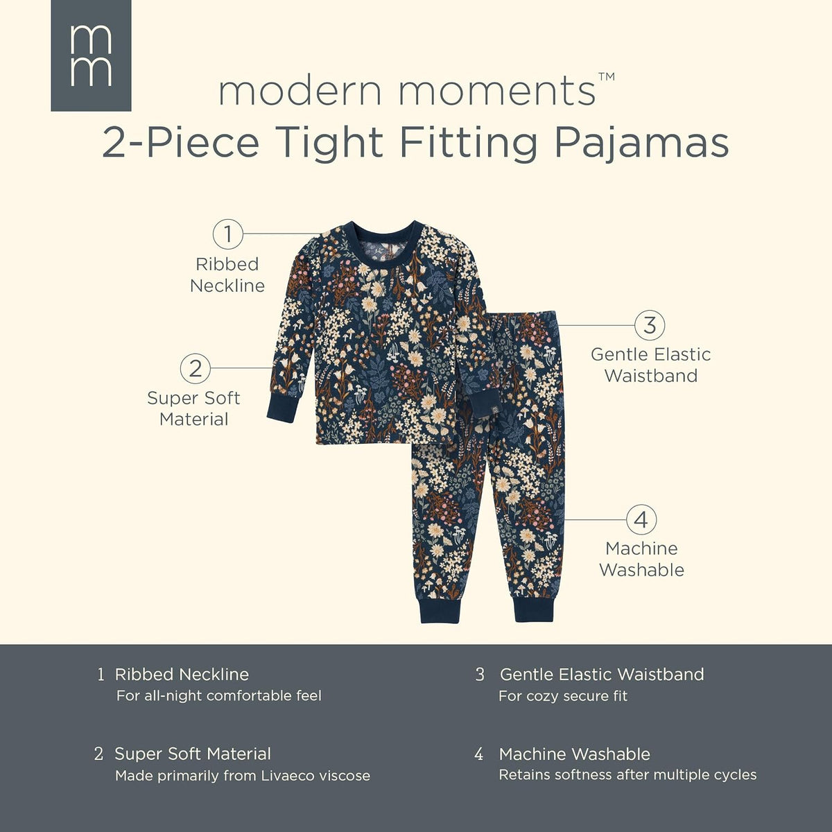 Modern Moments by Gerber Baby Hacci Snug Fit 2 Piece Pajama Set
