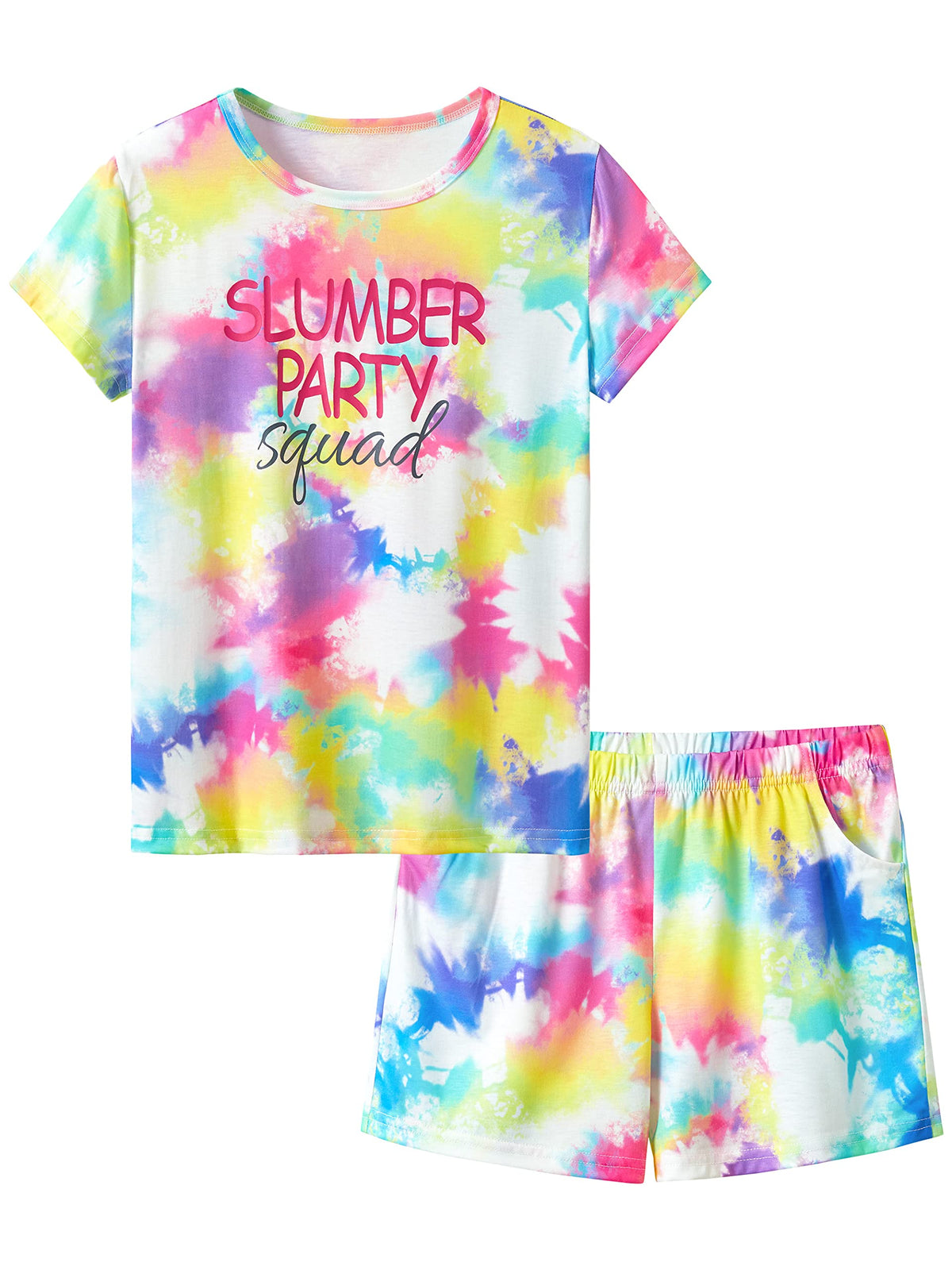 Topgal Girls Summer Pajama Set Cute Prints Short Sleeves Shorts Size 6-18