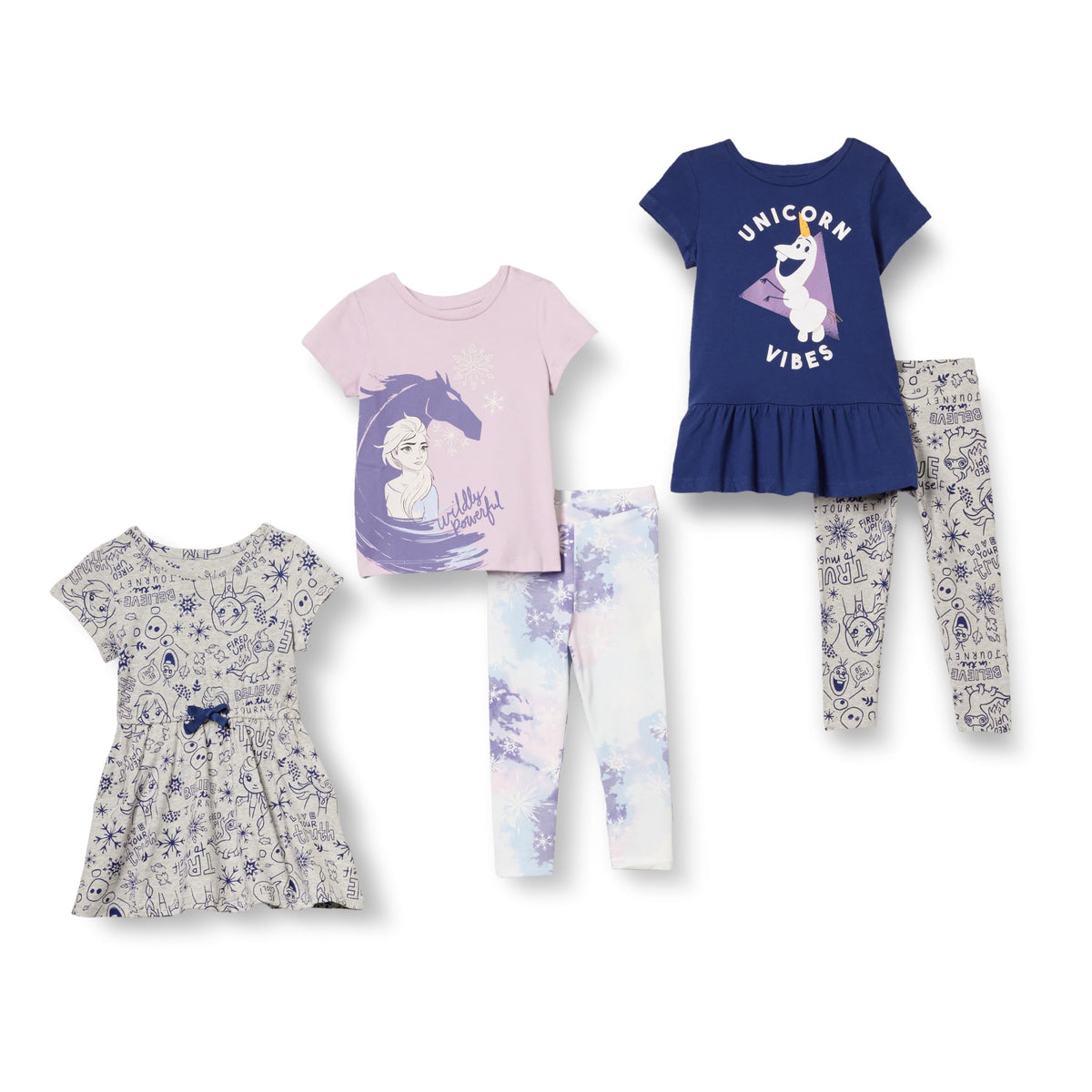 Amazon Essentials Disney | Marvel | Star Wars | Frozen | Princess Girls and Toddlers' Mix-and-Match Cotton Set, Pack of 5