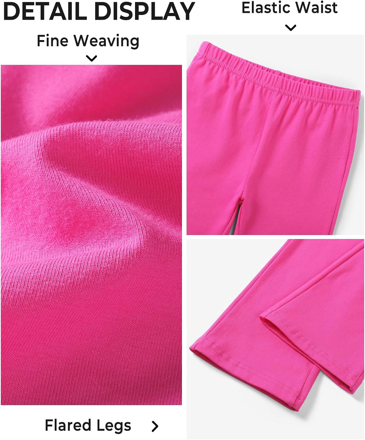 BOOPH Girls Flare Leggings Kids Casual Bell Bottom Pants for Teen Girls