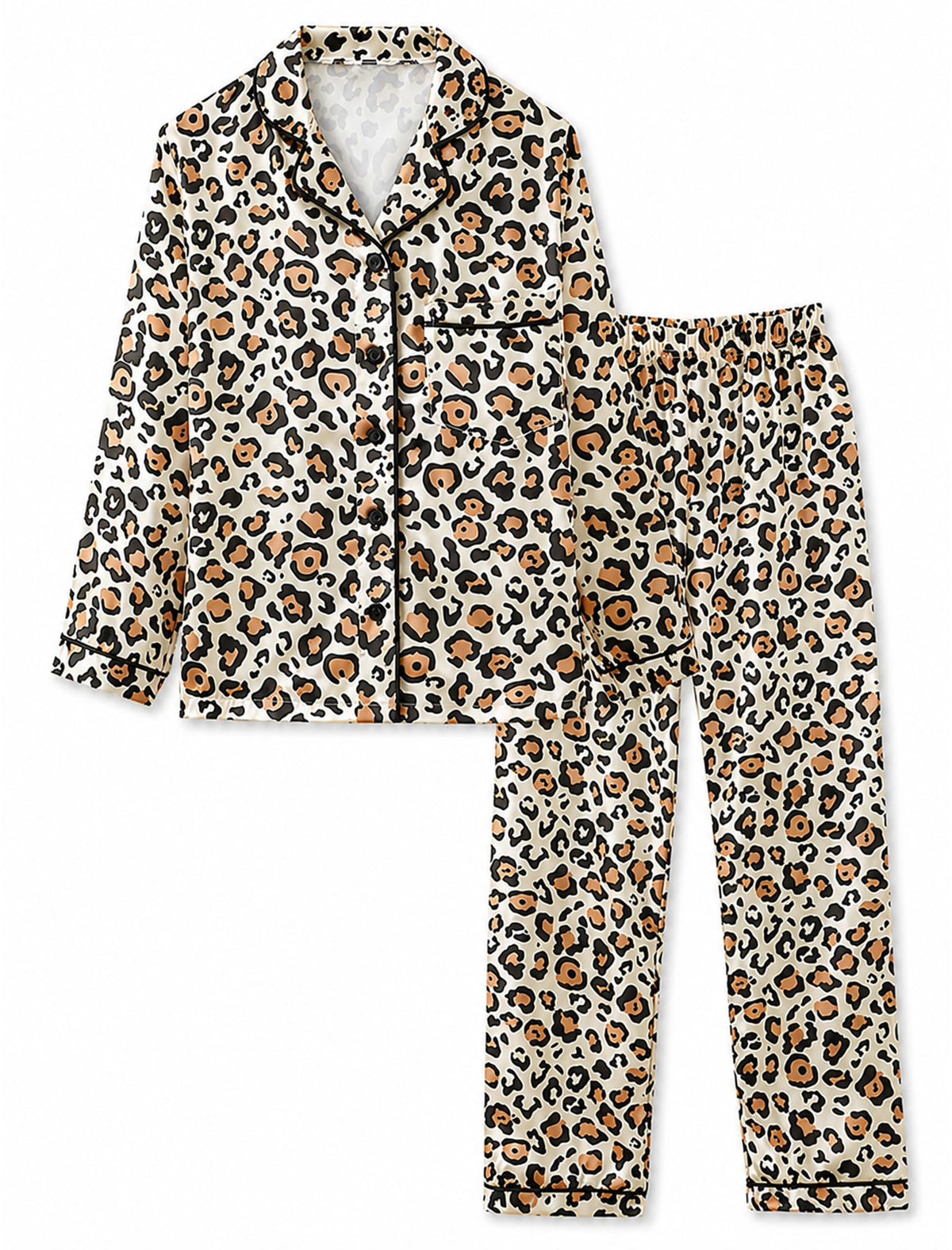 Mikrdoo Girls Silk Pajamas 2 Piece PJs Sets Kids Satin Slpeepwear 3-14Y