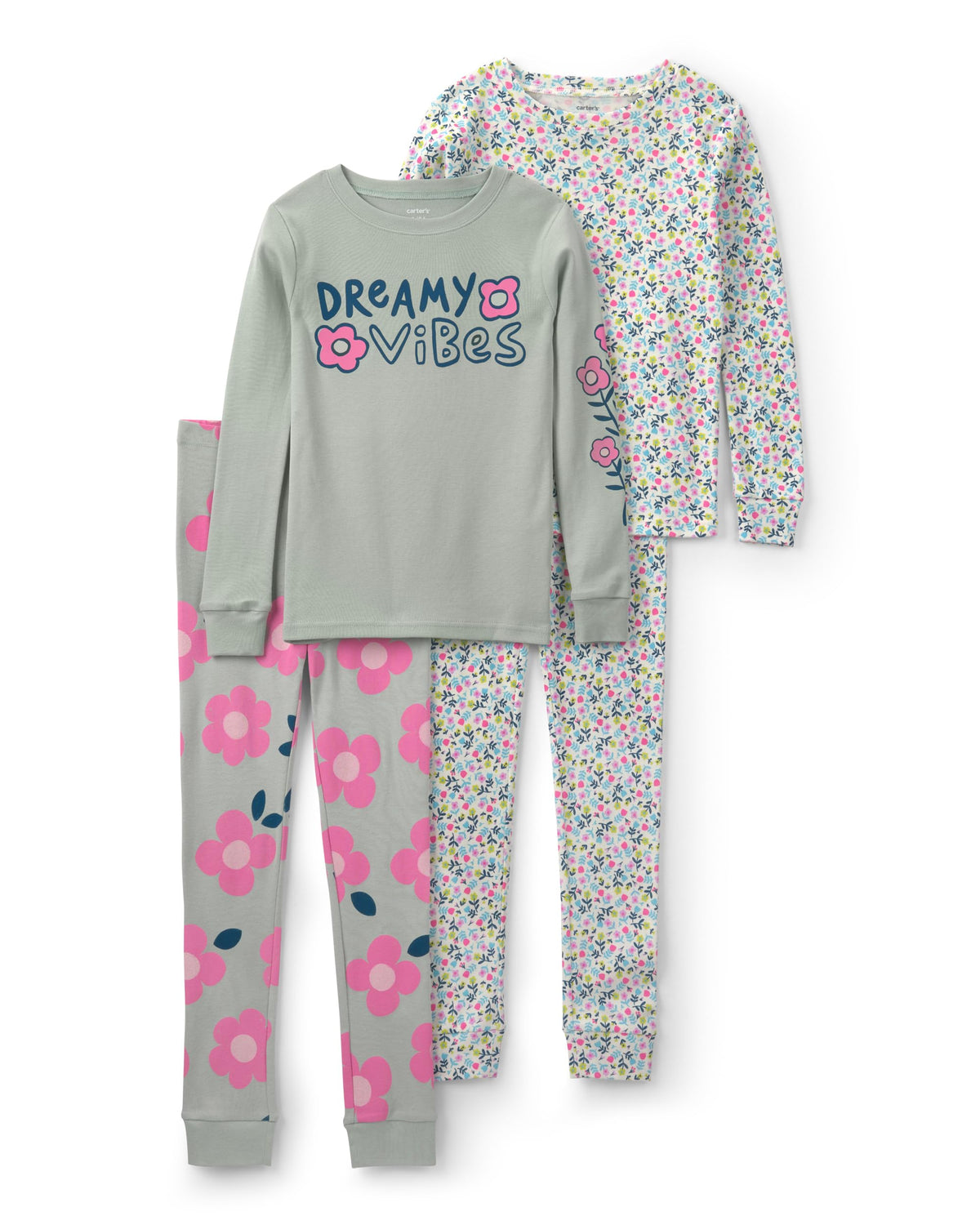 Carter's Girls' 4-piece Tight Fit Cotton Pajama Set