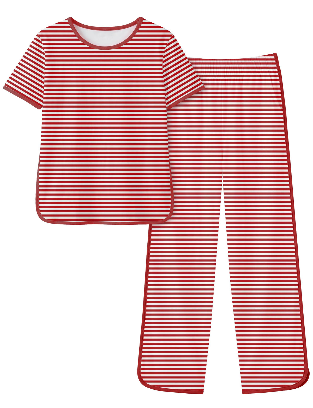 Yoofoss Girls Pajamas Organic Cotton Loose Fit Kids Pjs 2 Piece Sleepwear Short Sleeves & Long Pants Girls Clothes