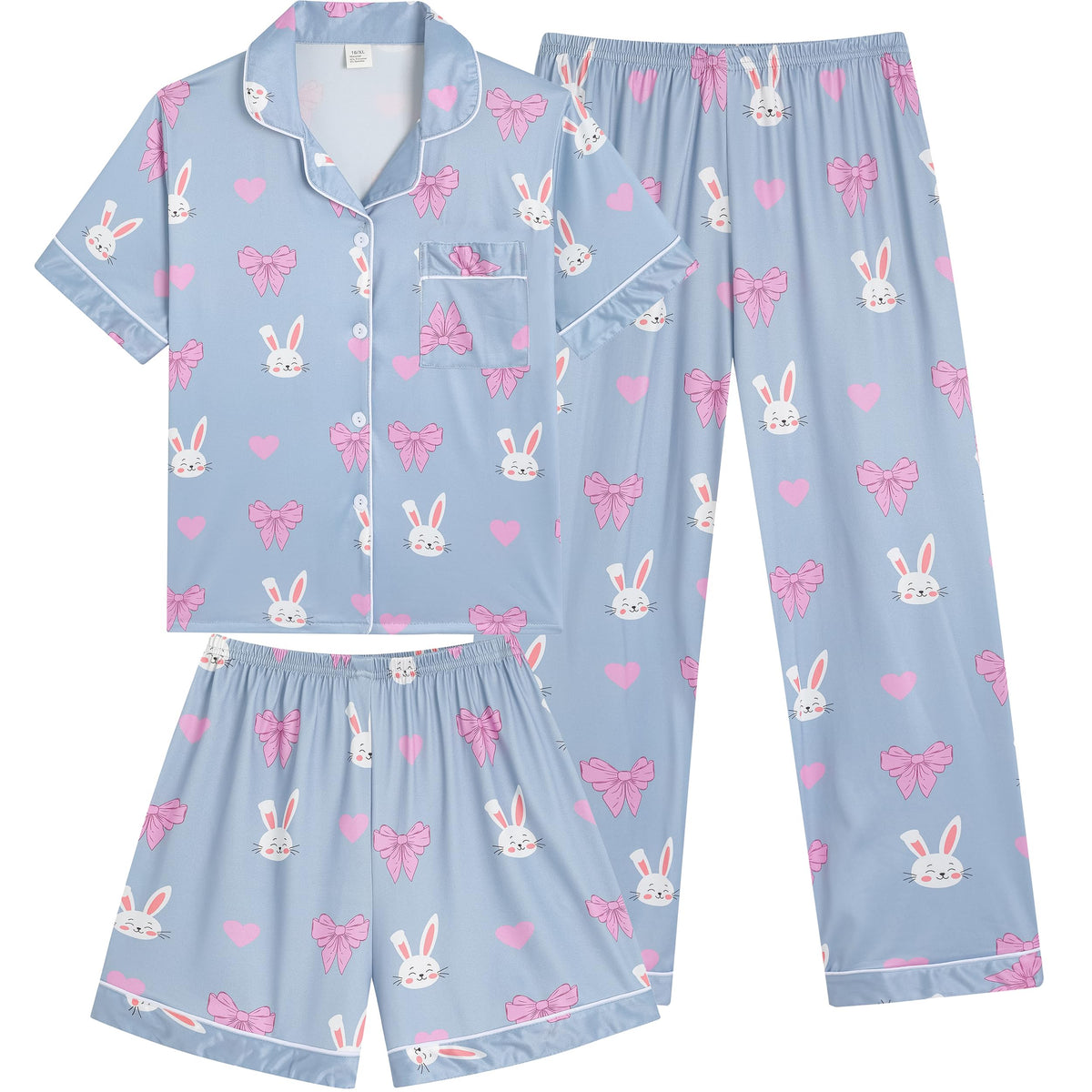 Vopmocld Girls Pajama Sets 3pcs Button Down Sleepwear For Teens 8-18 Years