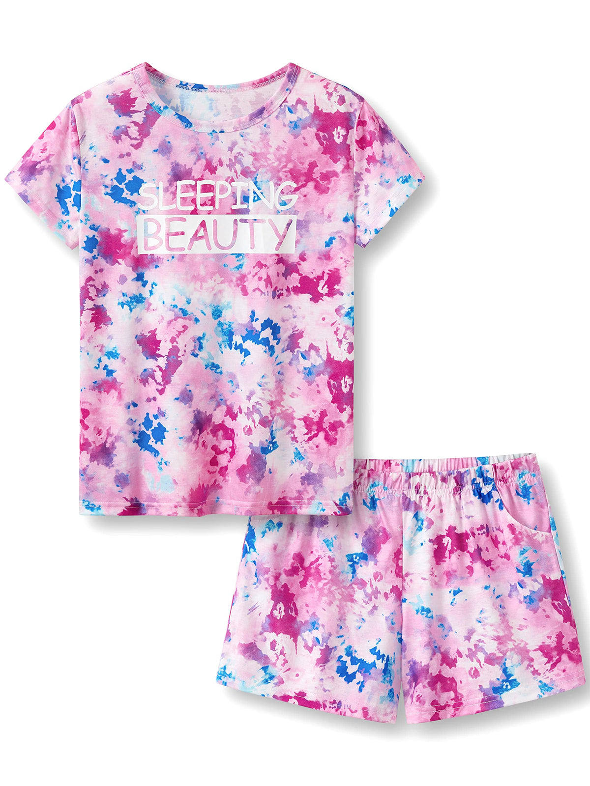 Topgal Girls Summer Pajama Set Cute Prints Short Sleeves Shorts Size 6-18