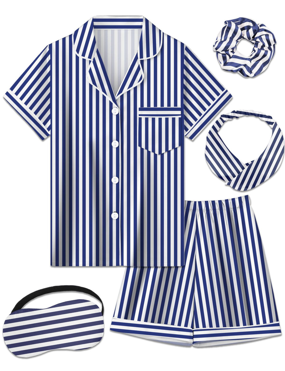 Kids Silk Pajamas Girls Satin Pajama Set Button Down Pjs Set 5-12Y