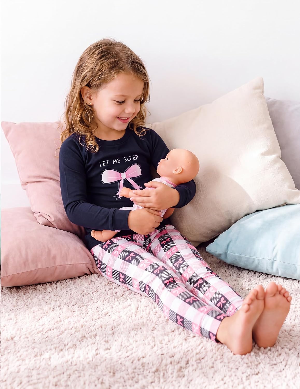 Arshiner Girls Pajamas Long Sleeve Snug Fit Pjs Set Kids Cute Sleepwear