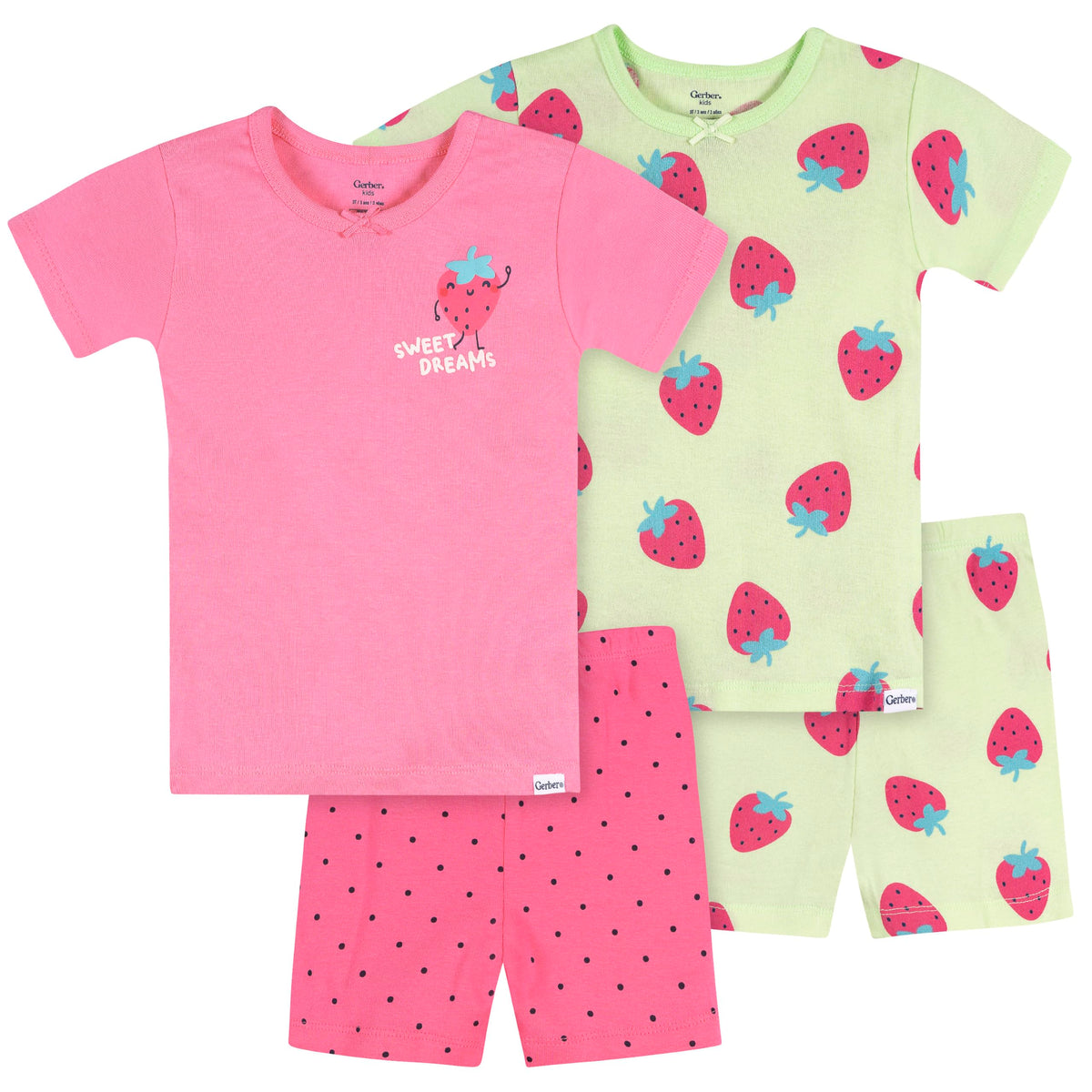 Gerber Baby Girls 4-Piece Pajama Set