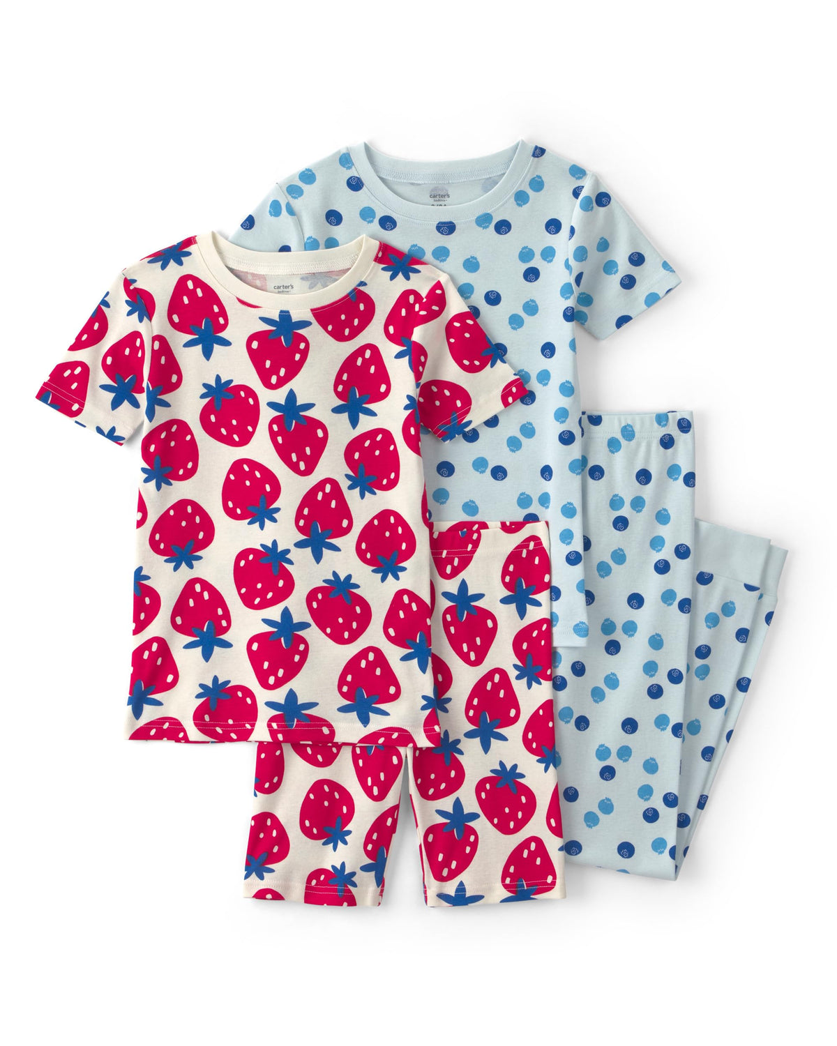 Carter's Girls' 4-piece Tight Fit Cotton Pajama Set