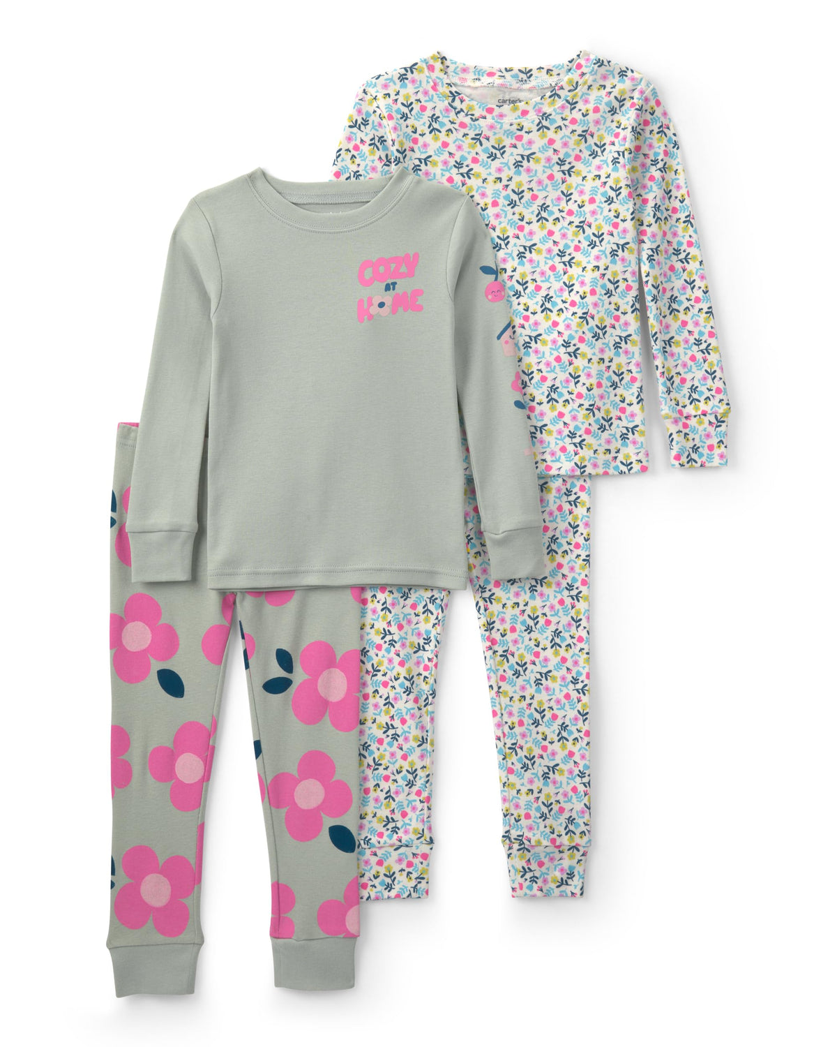 Carter's Girls' 4-piece Tight Fit Cotton Pajama Set