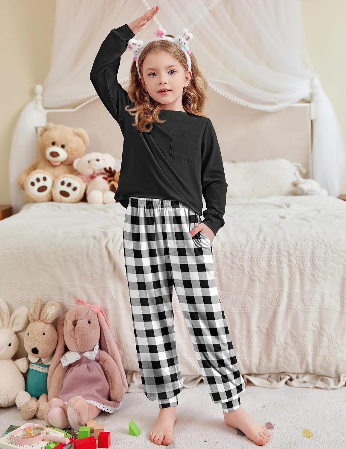 Arshiner Pajamas for Girls Long Sleeve Pjs Set Soft Ankle Cuff Sleepwear