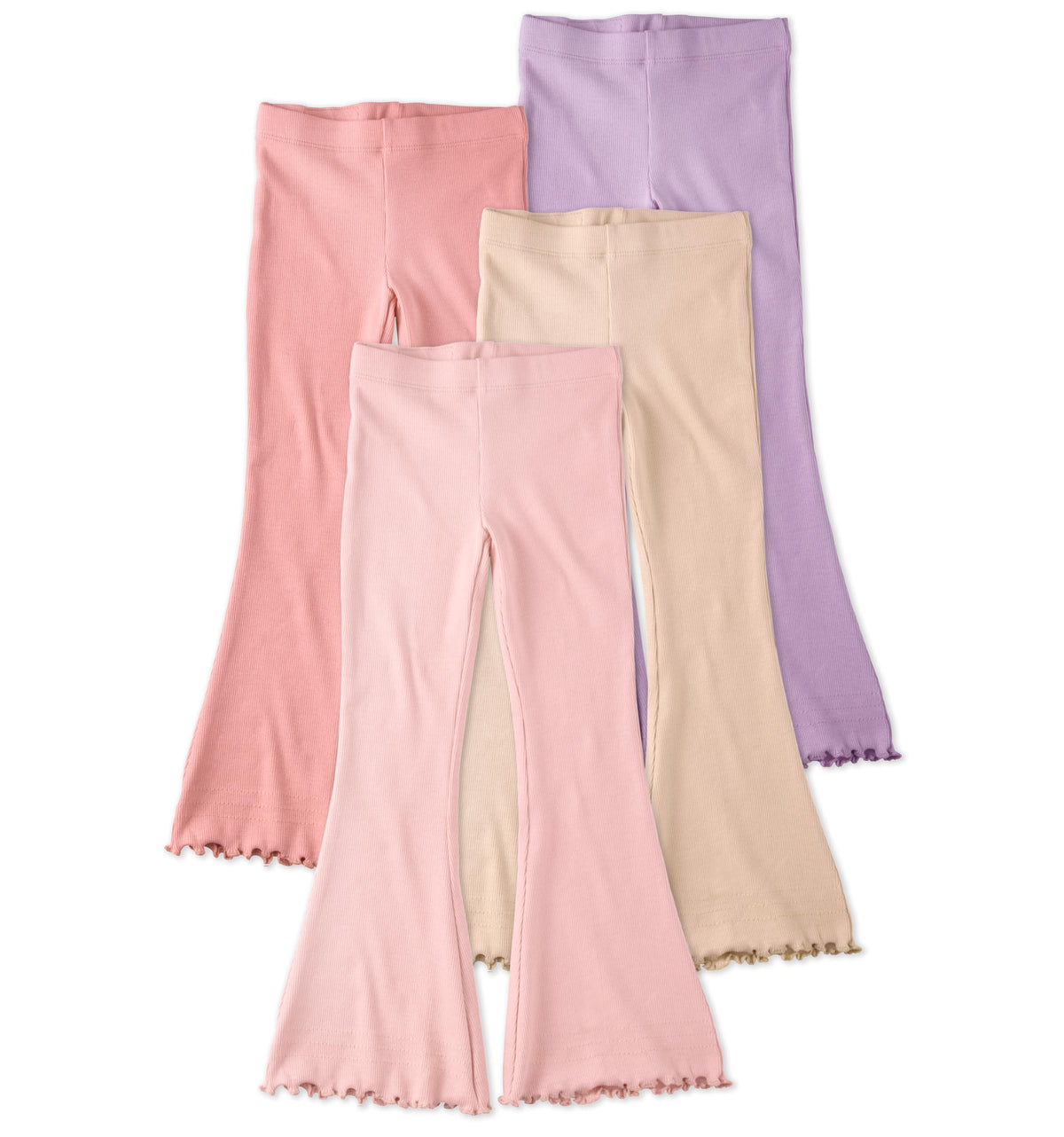 Butterblu Fiorella 4-Pack Flare Legging Pants for Girls Organic Cotton
