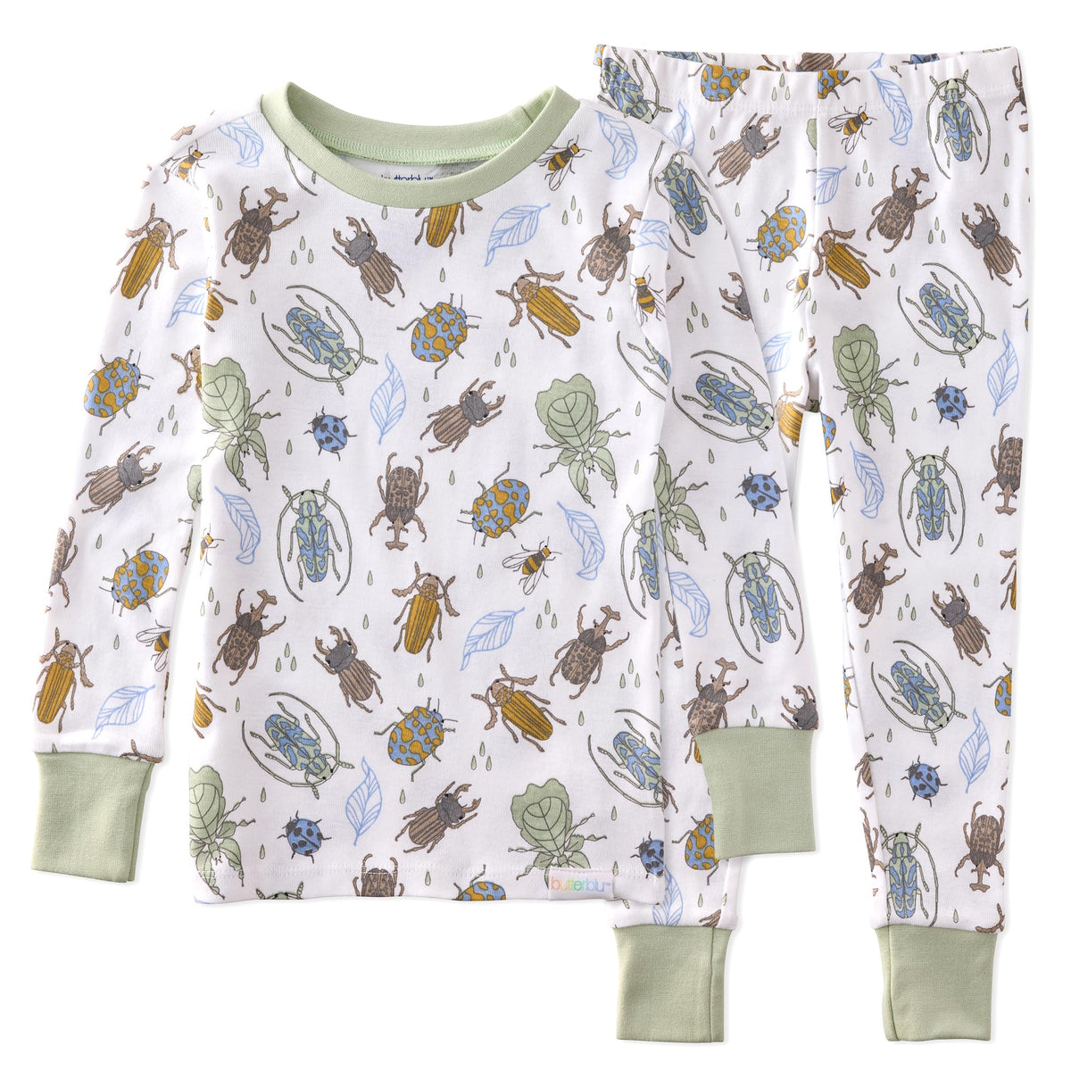 Butterblu Zen Snug-fit 2-Piece Pajamas 100% Organic Cotton Long Sleeve