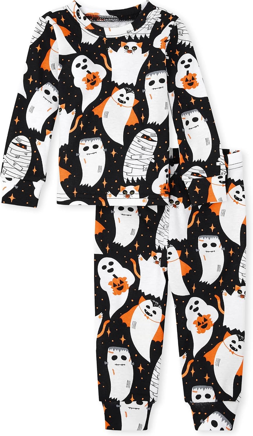 The Children's Place Baby and Kids' Sibling Matching Halloween and Holiday Pajama Sets, Cotton