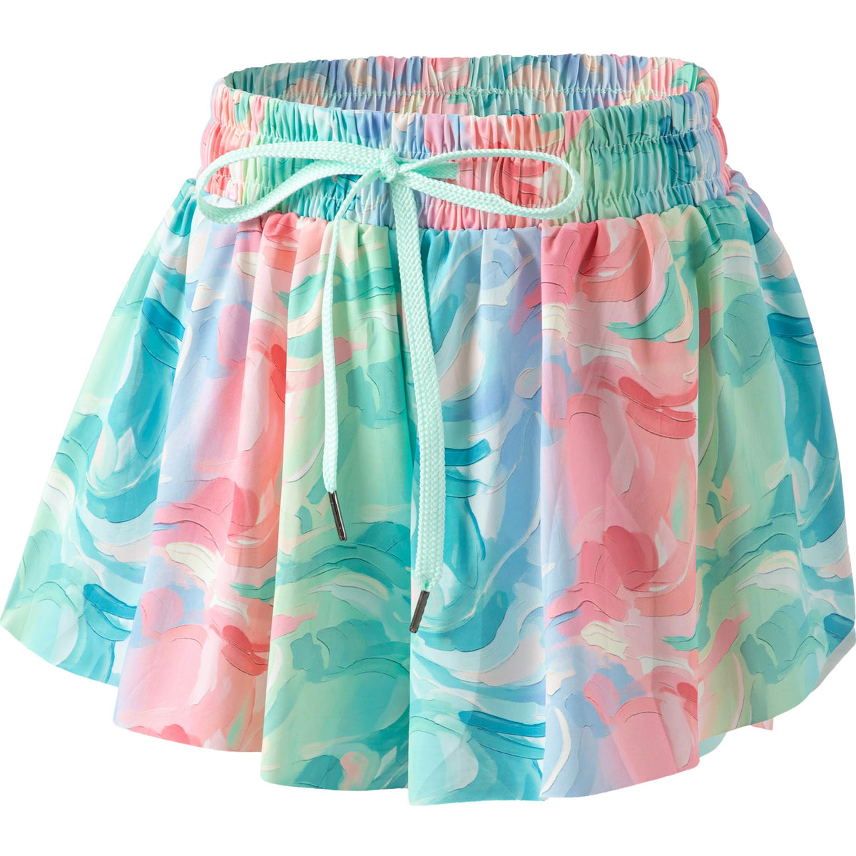 DIPUG Girls Butterfly Shorts with Pocket 2-in-1 Flowy Athletic Cheer Skorts