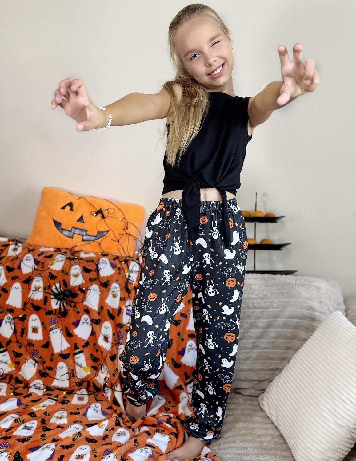 Arshiner Girls Pajama Pants Kids Plaid Pj Pants Comfy Lounge Bottoms